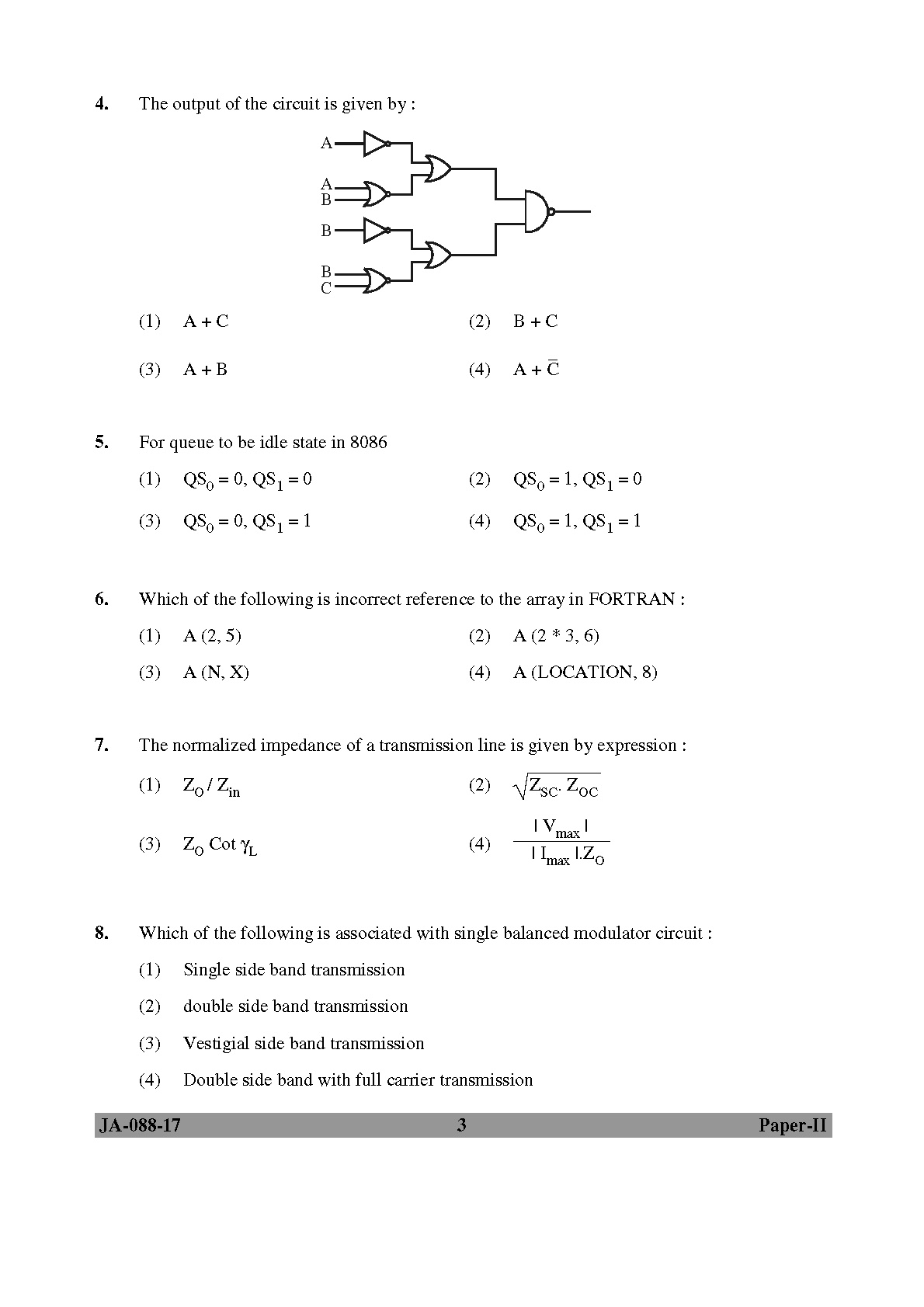 Electronic Science Question Paper II January 2017 3