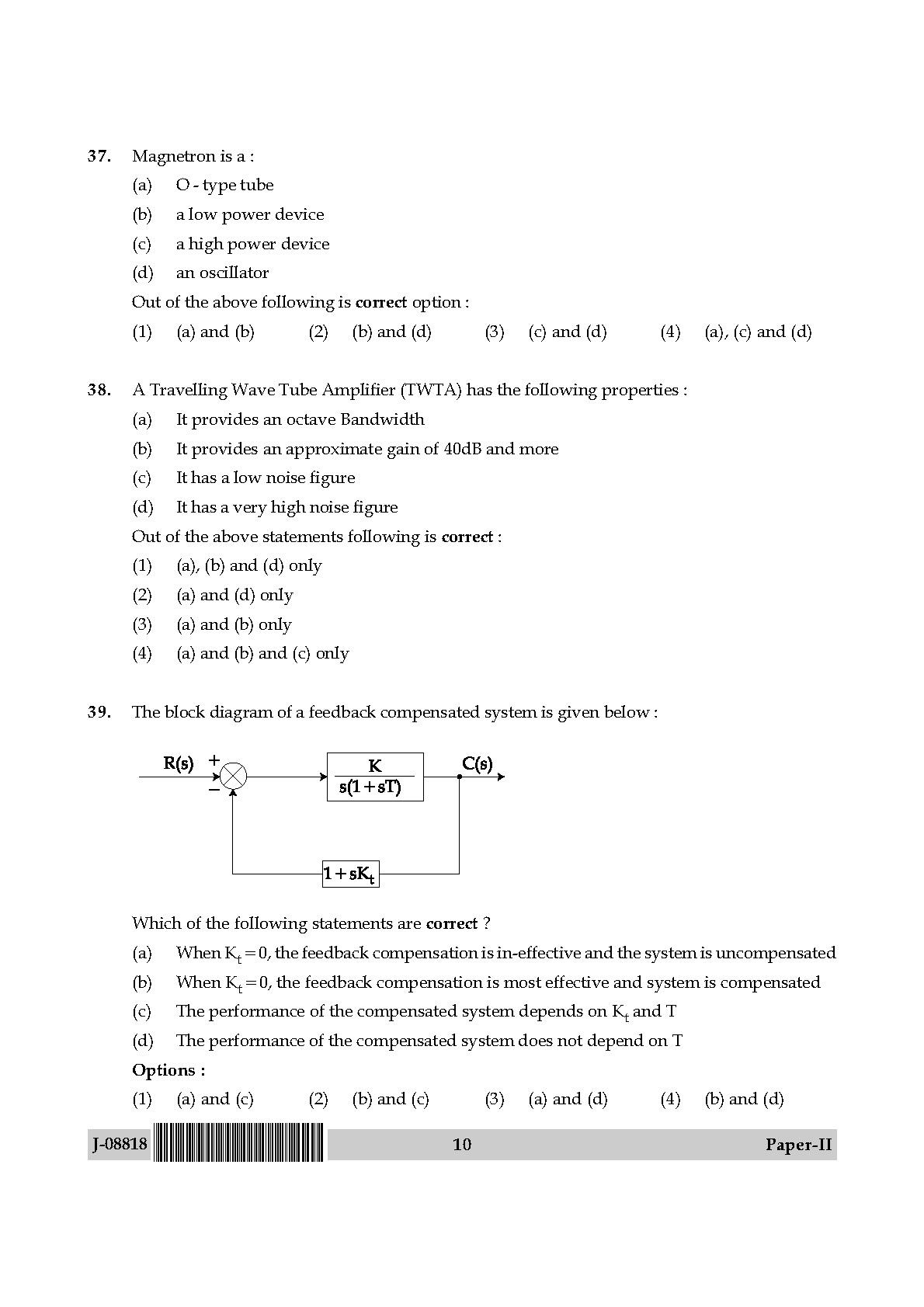 Electronic Science Question Paper II July 2018 10