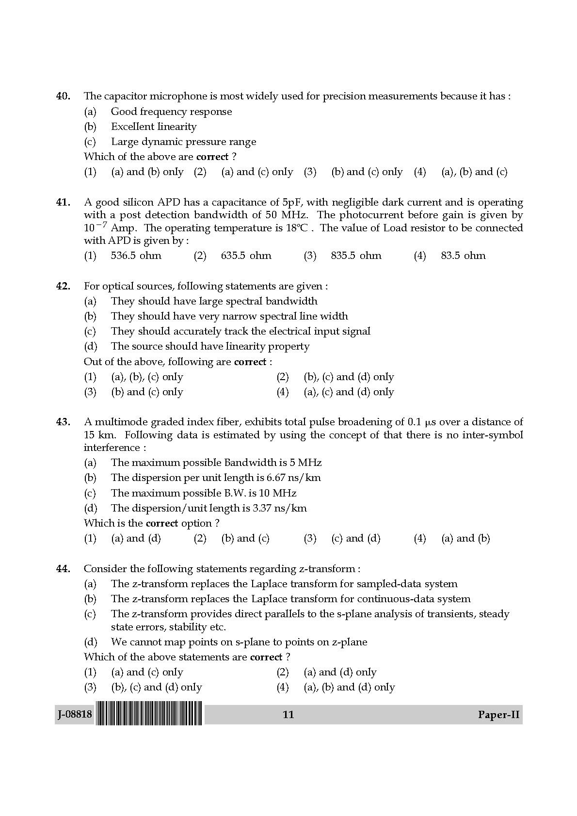 Electronic Science Question Paper II July 2018 11