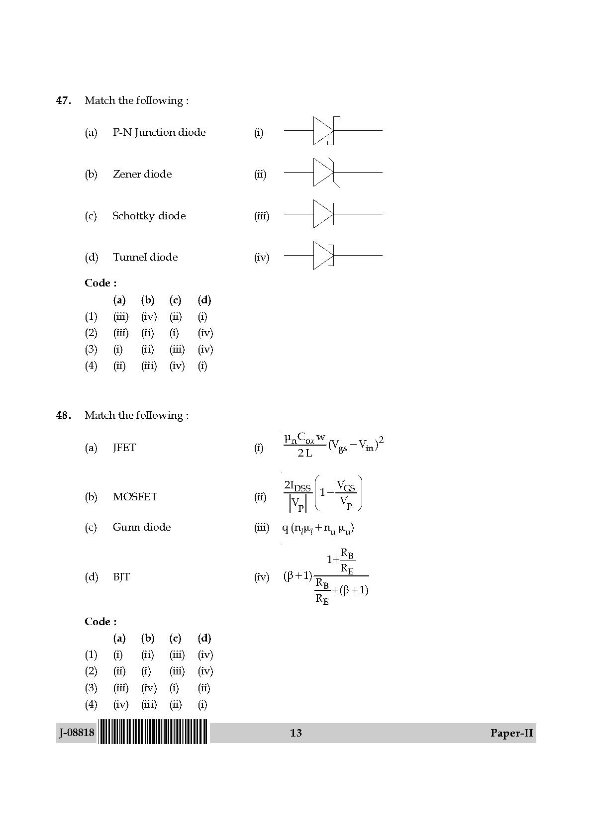 Electronic Science Question Paper II July 2018 13