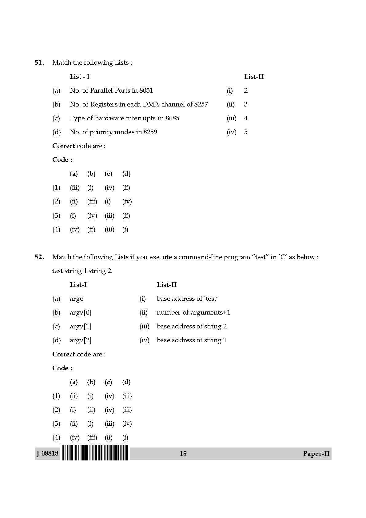 Electronic Science Question Paper II July 2018 15