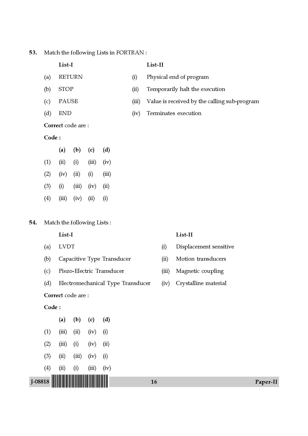 Electronic Science Question Paper II July 2018 16