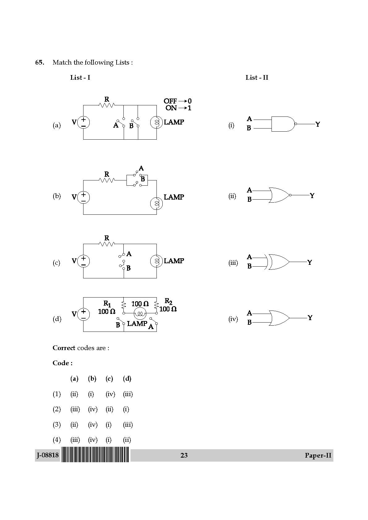 Electronic Science Question Paper II July 2018 23