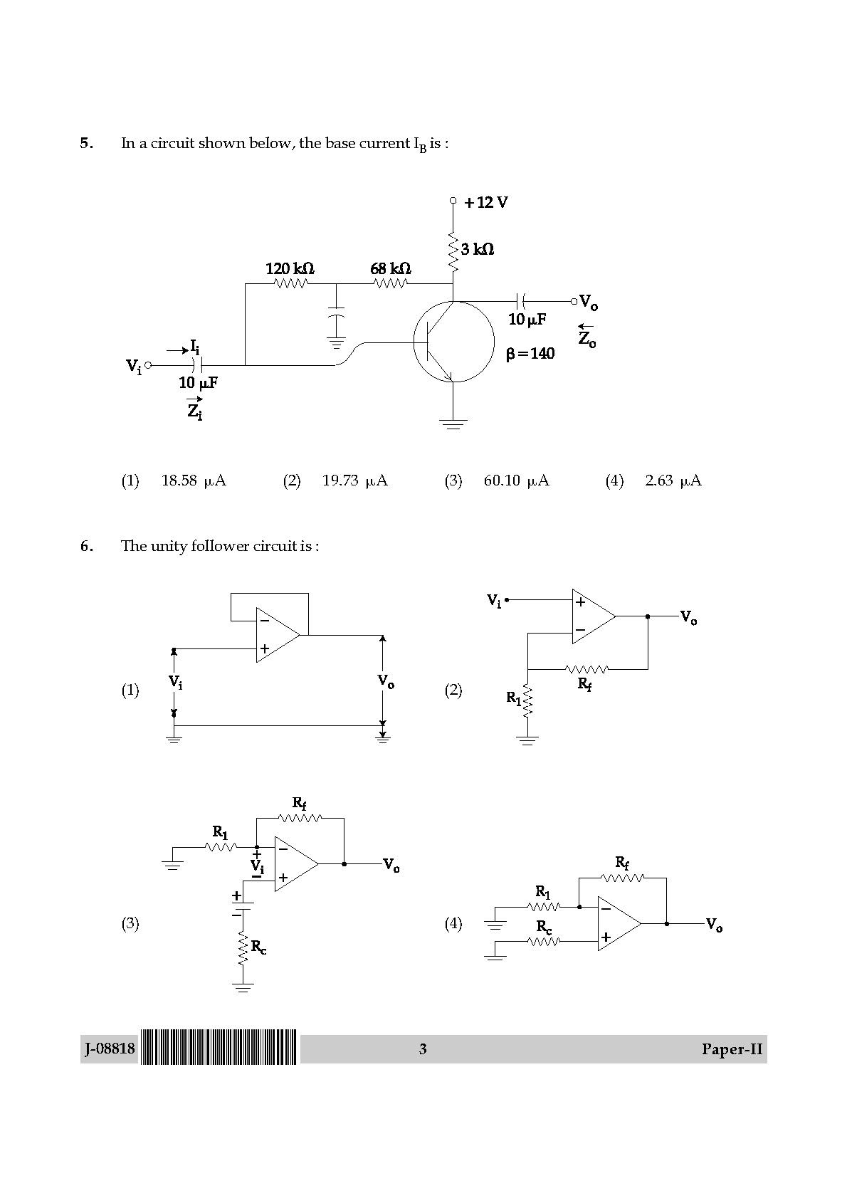 Electronic Science Question Paper II July 2018 3