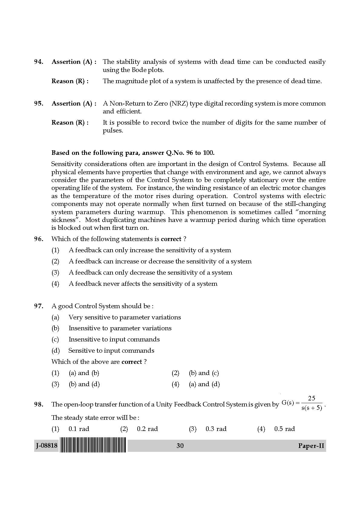 Electronic Science Question Paper II July 2018 30