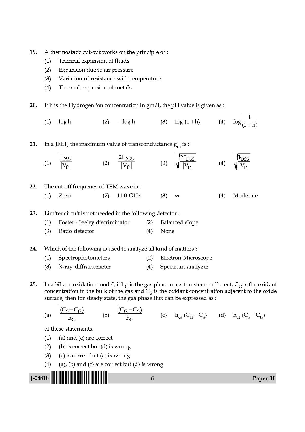 Electronic Science Question Paper II July 2018 6