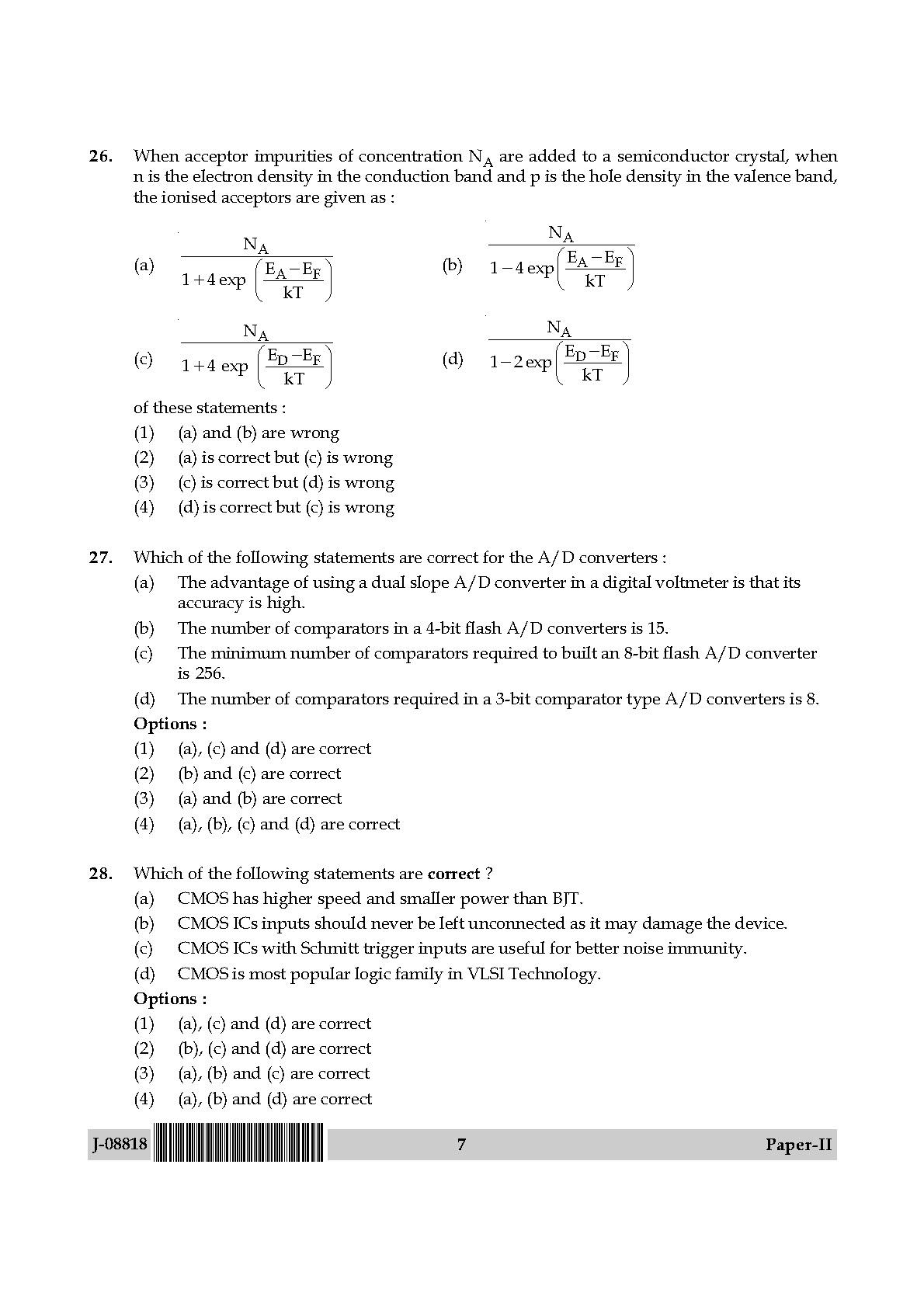 Electronic Science Question Paper II July 2018 7