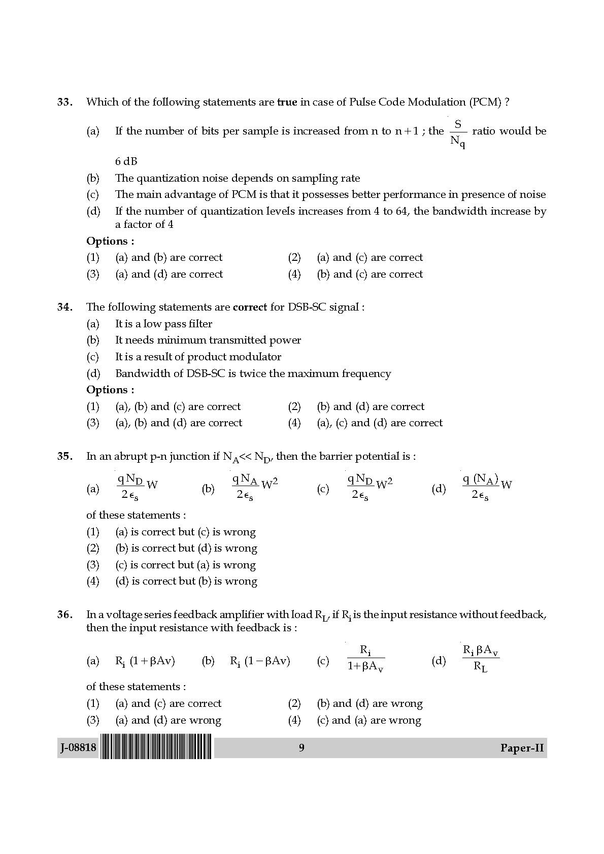 Electronic Science Question Paper II July 2018 9