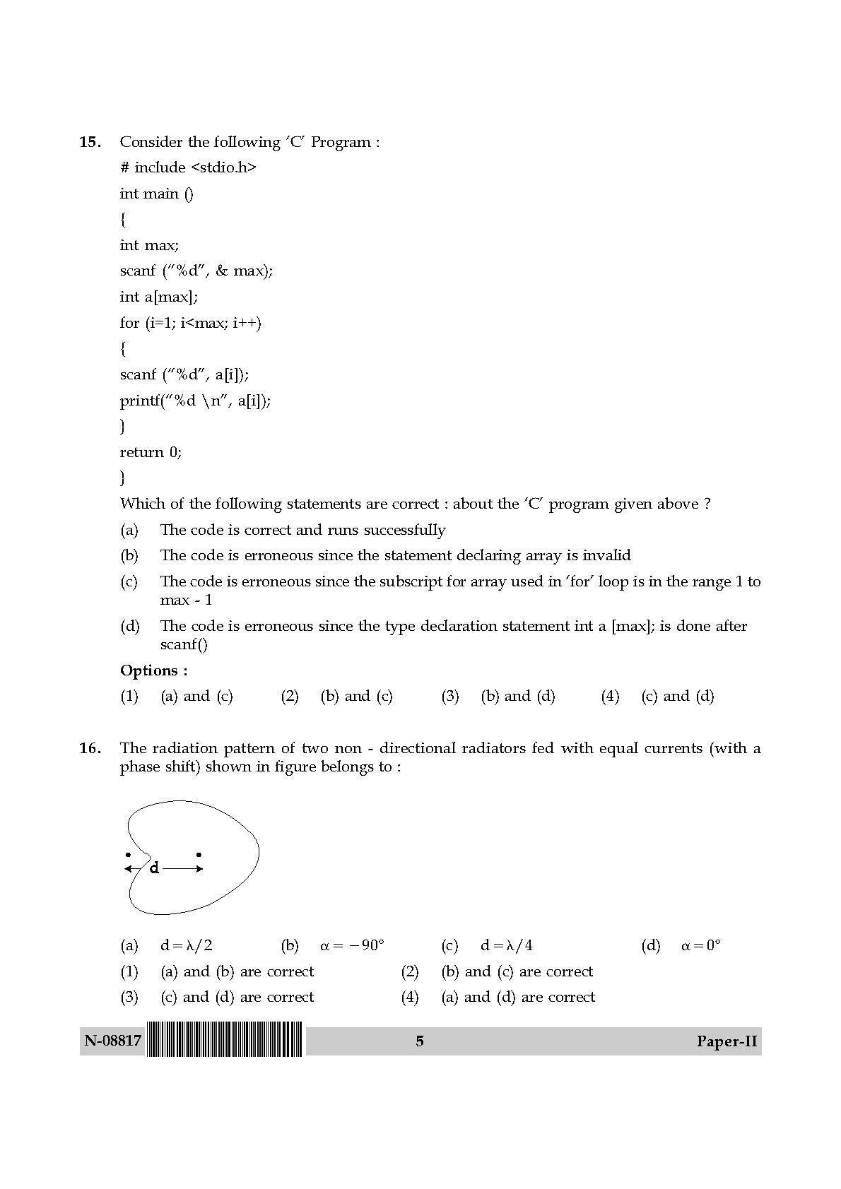 Electronic Science Question Paper II November 2017 5