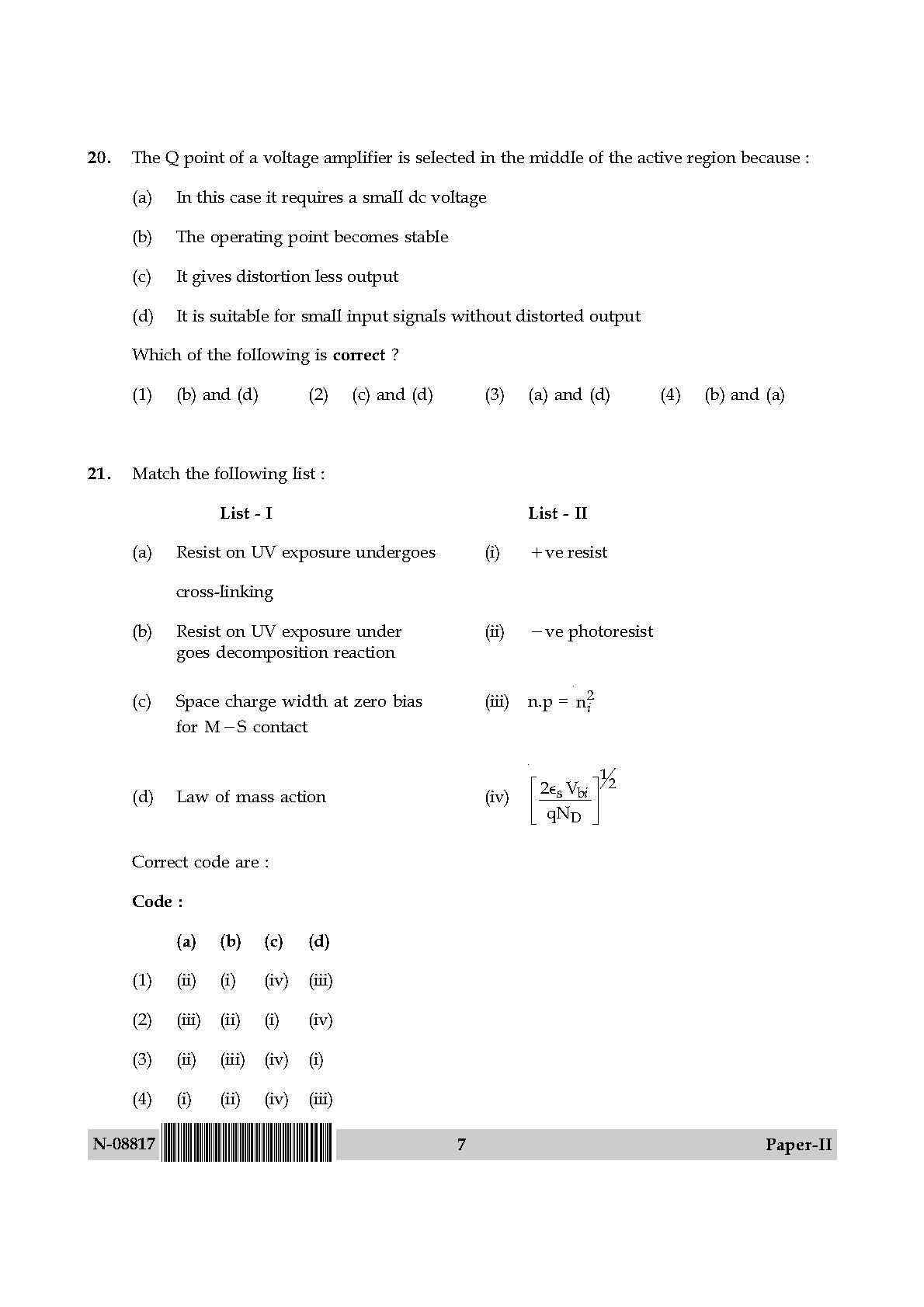 Electronic Science Question Paper II November 2017 7