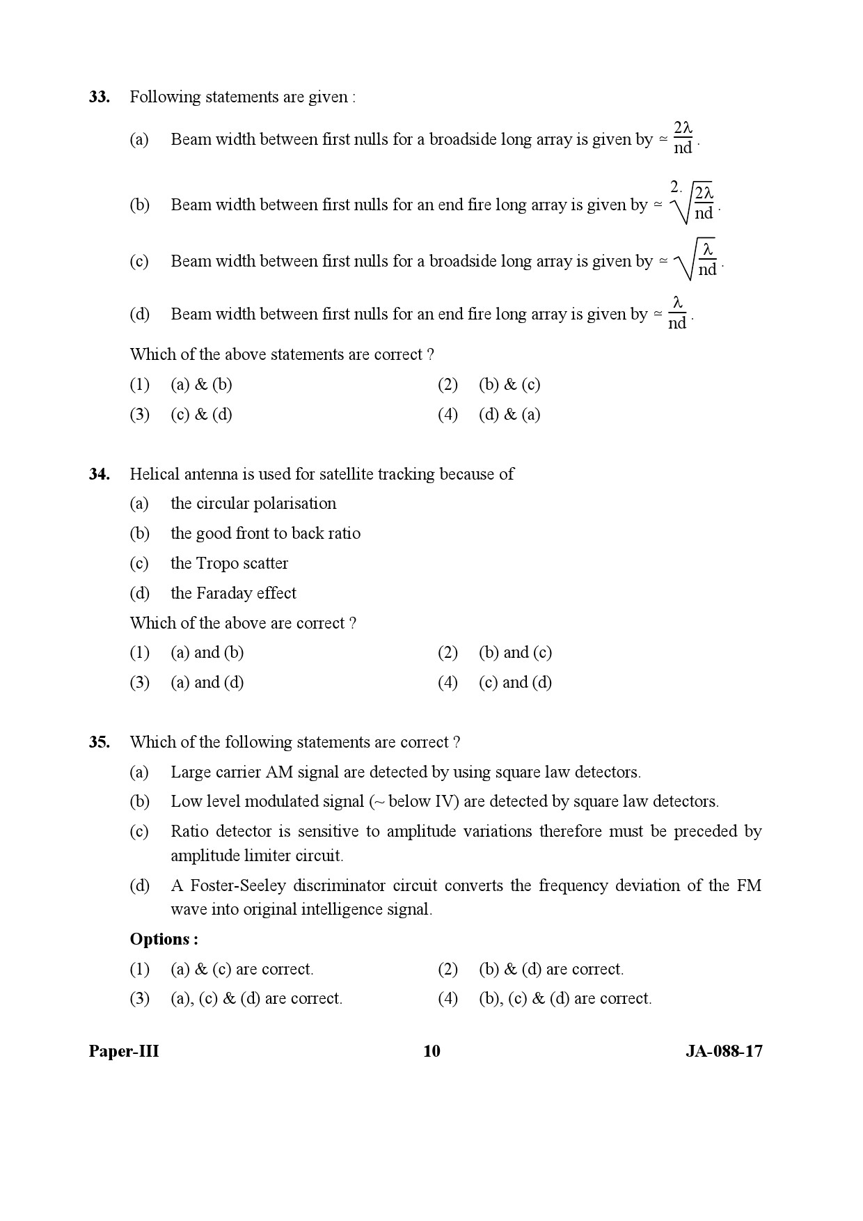 Electronic Science Question Paper III January 2017 10