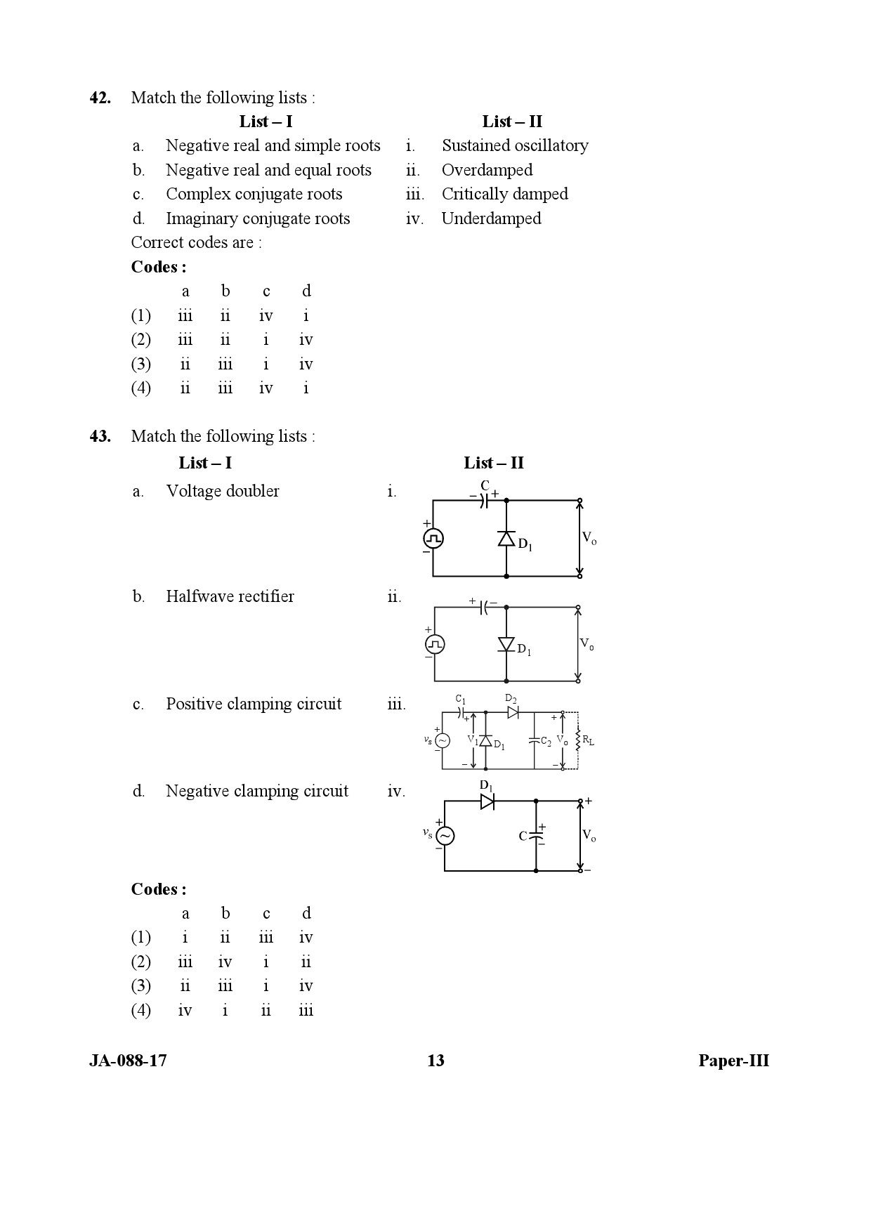 Electronic Science Question Paper III January 2017 13