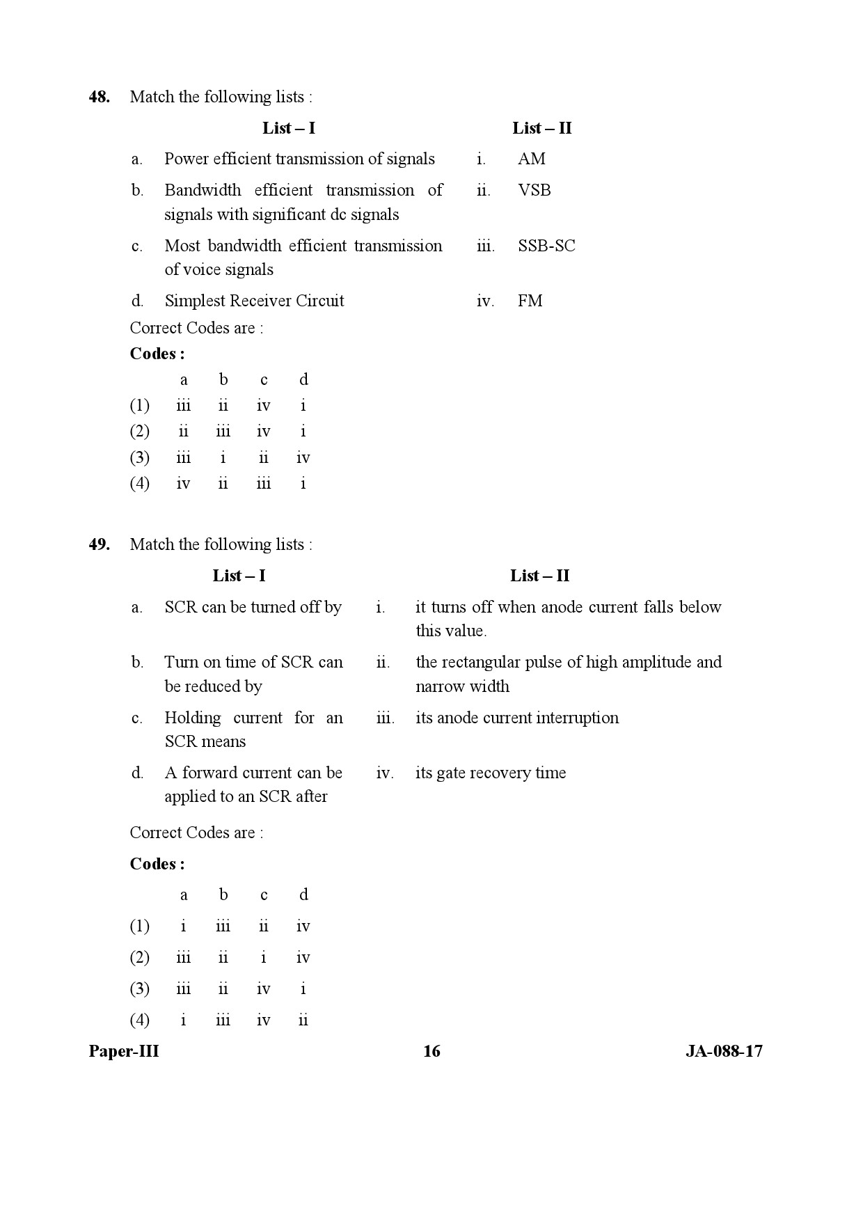 Electronic Science Question Paper III January 2017 16