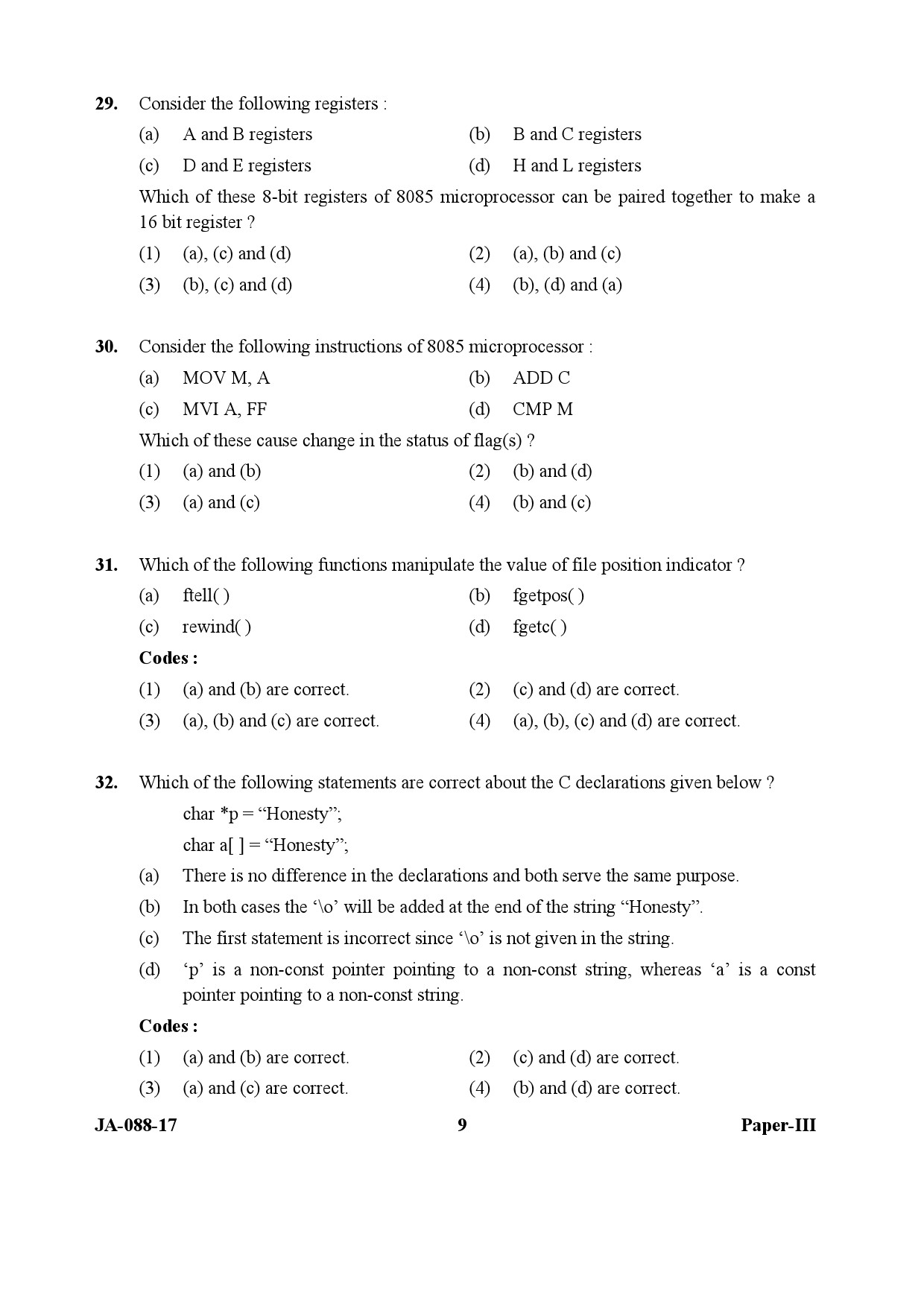 Electronic Science Question Paper III January 2017 9