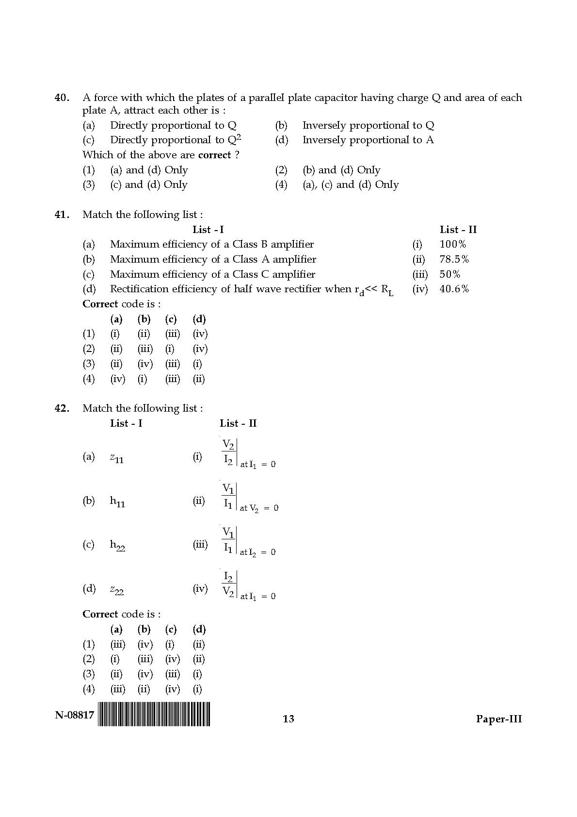 Electronic Science Question Paper III November 2017 13