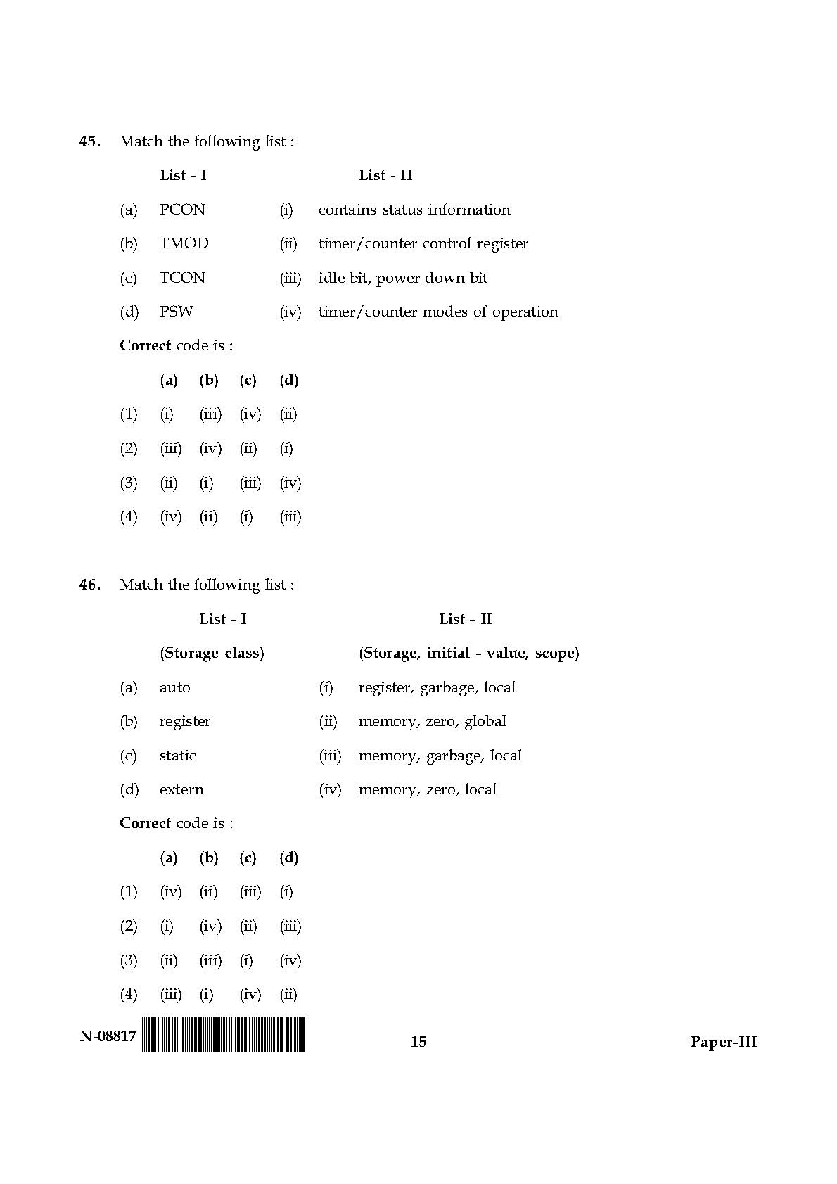 Electronic Science Question Paper III November 2017 15