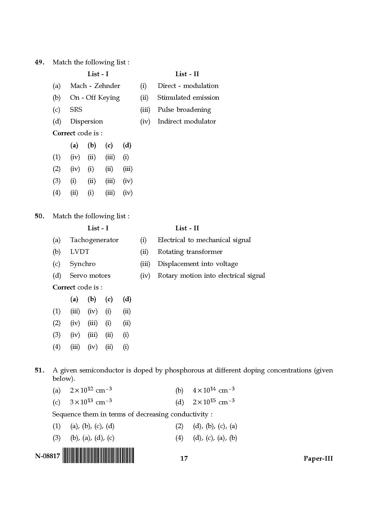 Electronic Science Question Paper III November 2017 17