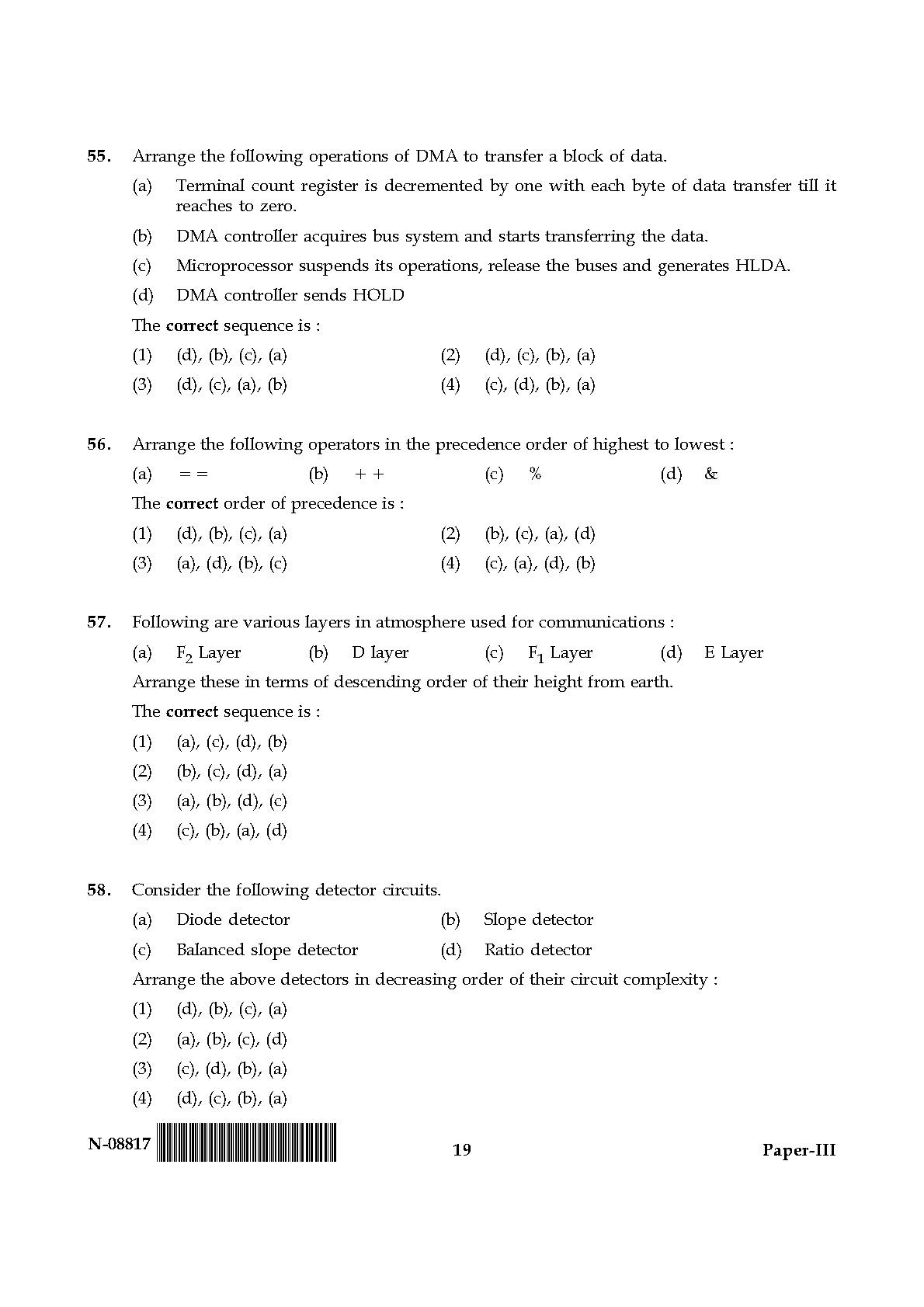 Electronic Science Question Paper III November 2017 19