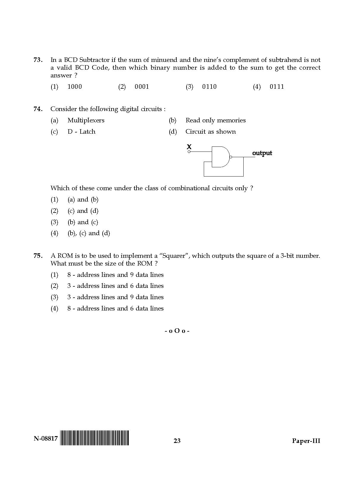 Electronic Science Question Paper III November 2017 23