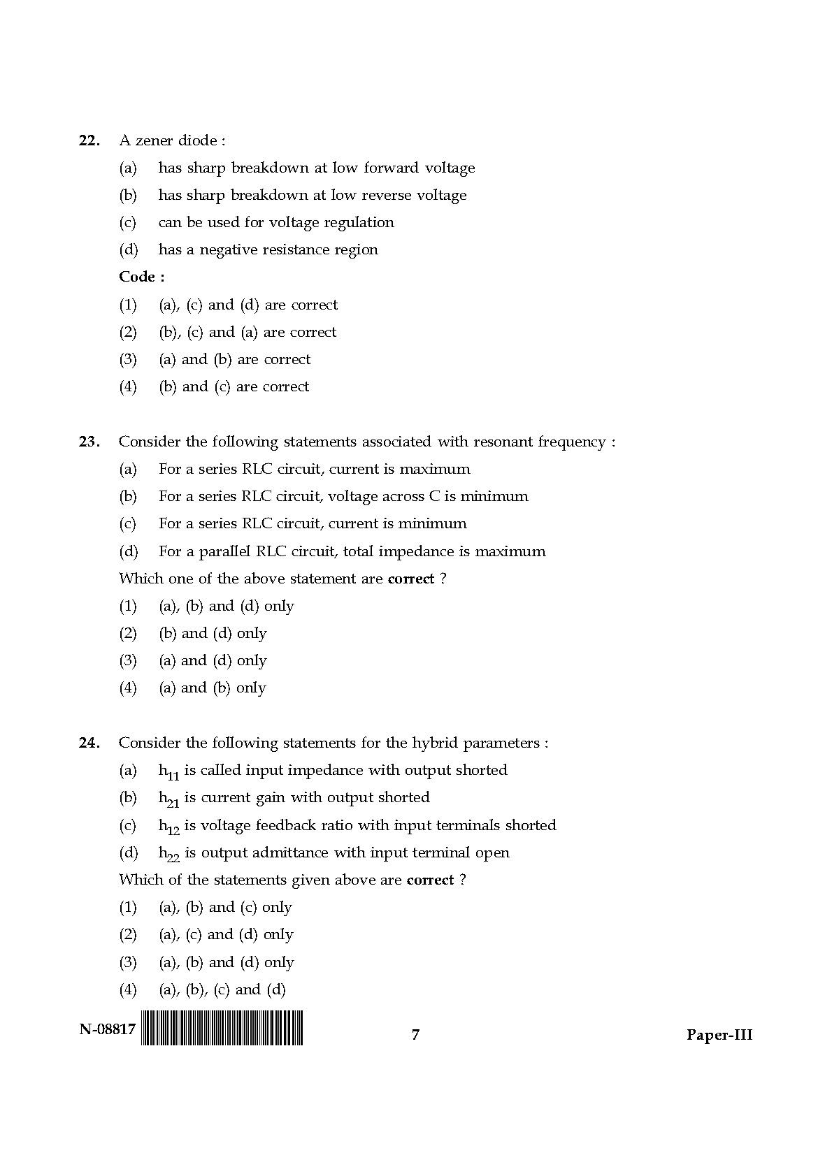 Electronic Science Question Paper III November 2017 7