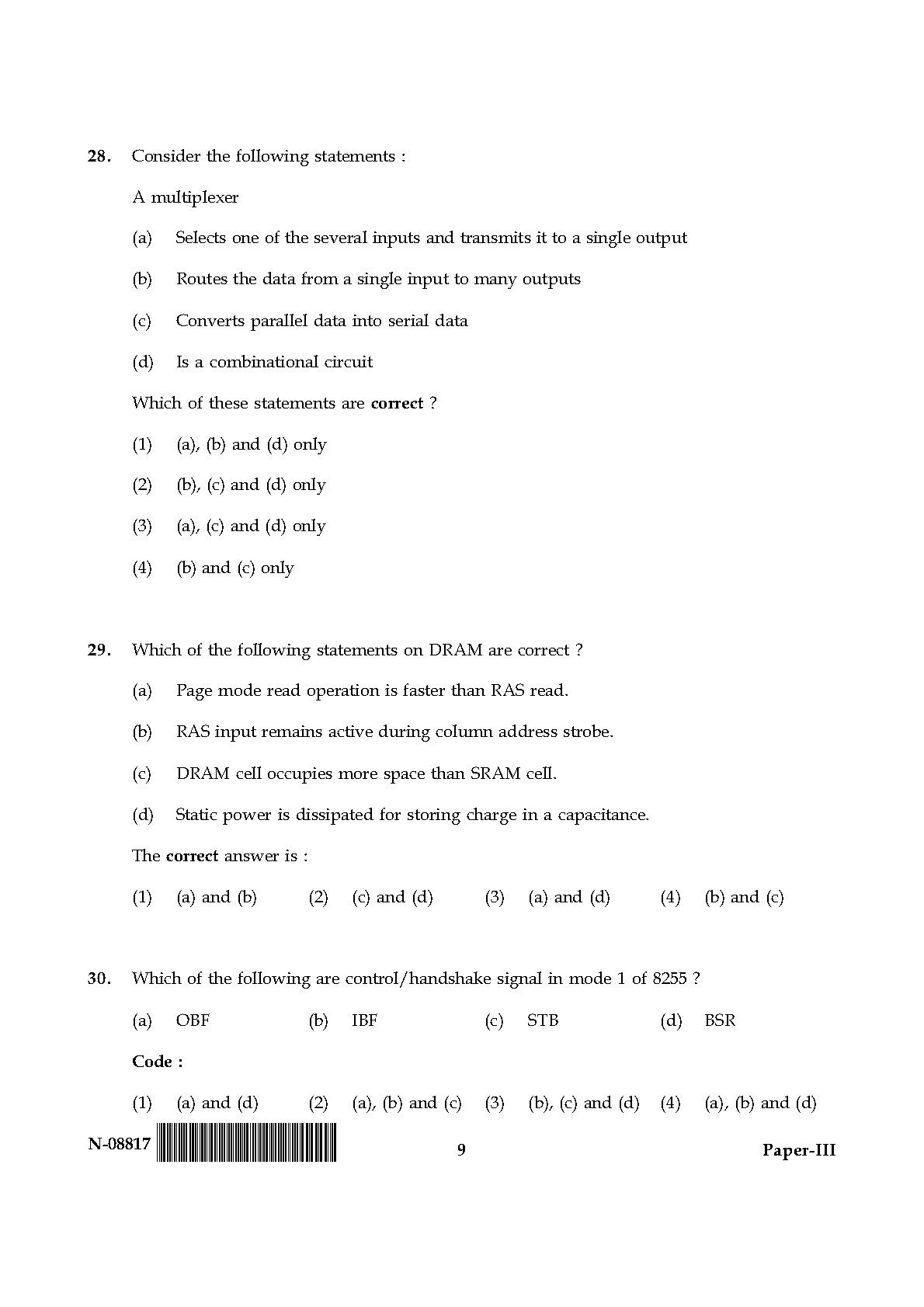 Electronic Science Question Paper III November 2017 9