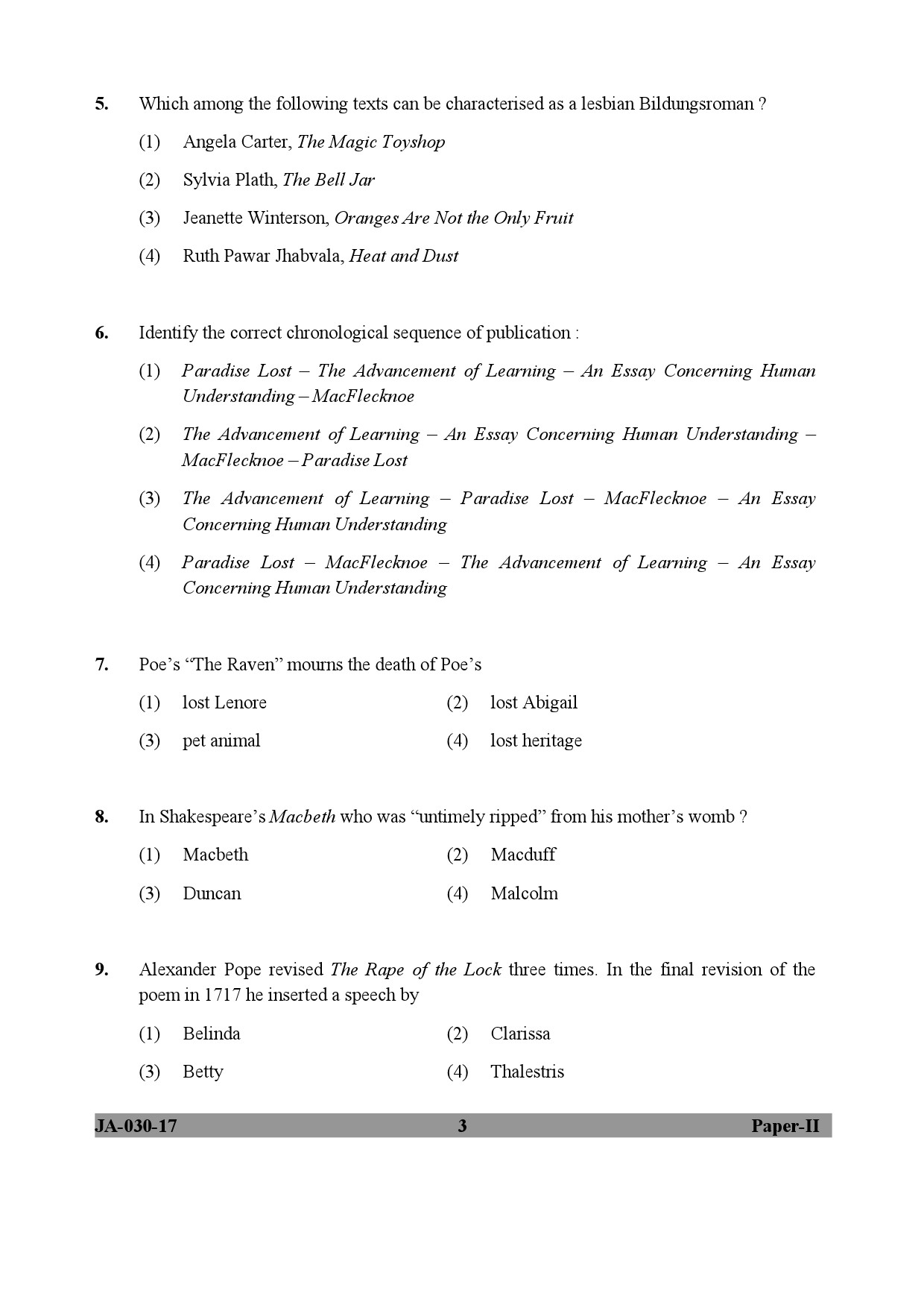 English Question Paper Class 5 Second Term Pdf