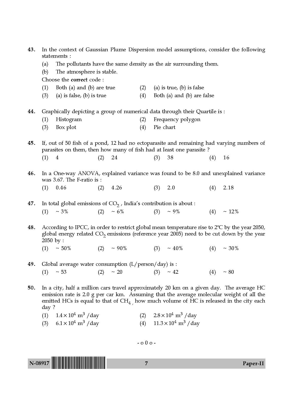 Environmental Science Question Paper II November 2017 7