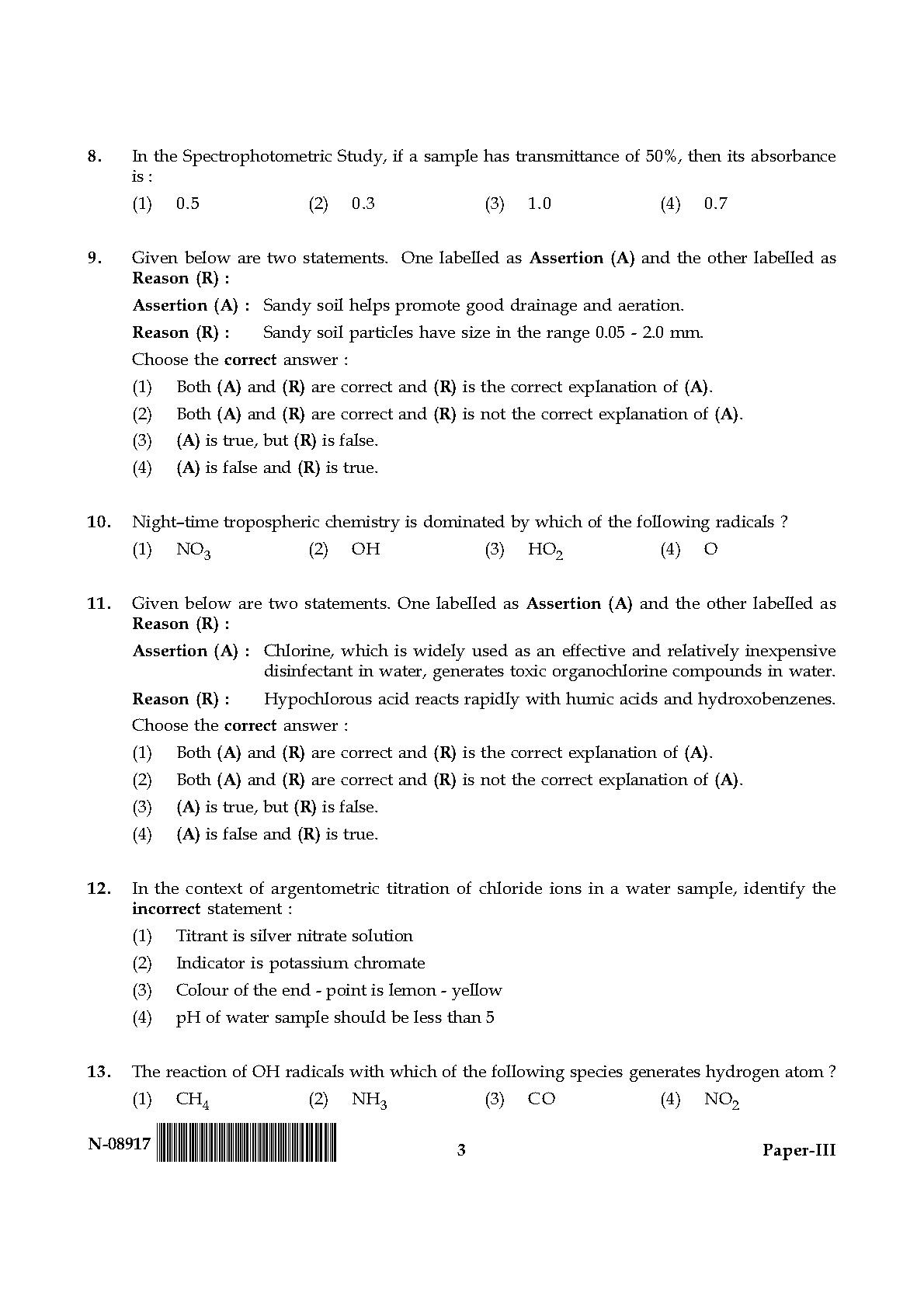 Environmental Science Question Paper III November 2017 3