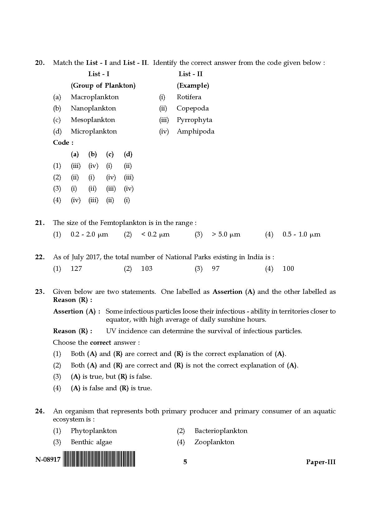 Environmental Science Question Paper III November 2017 5