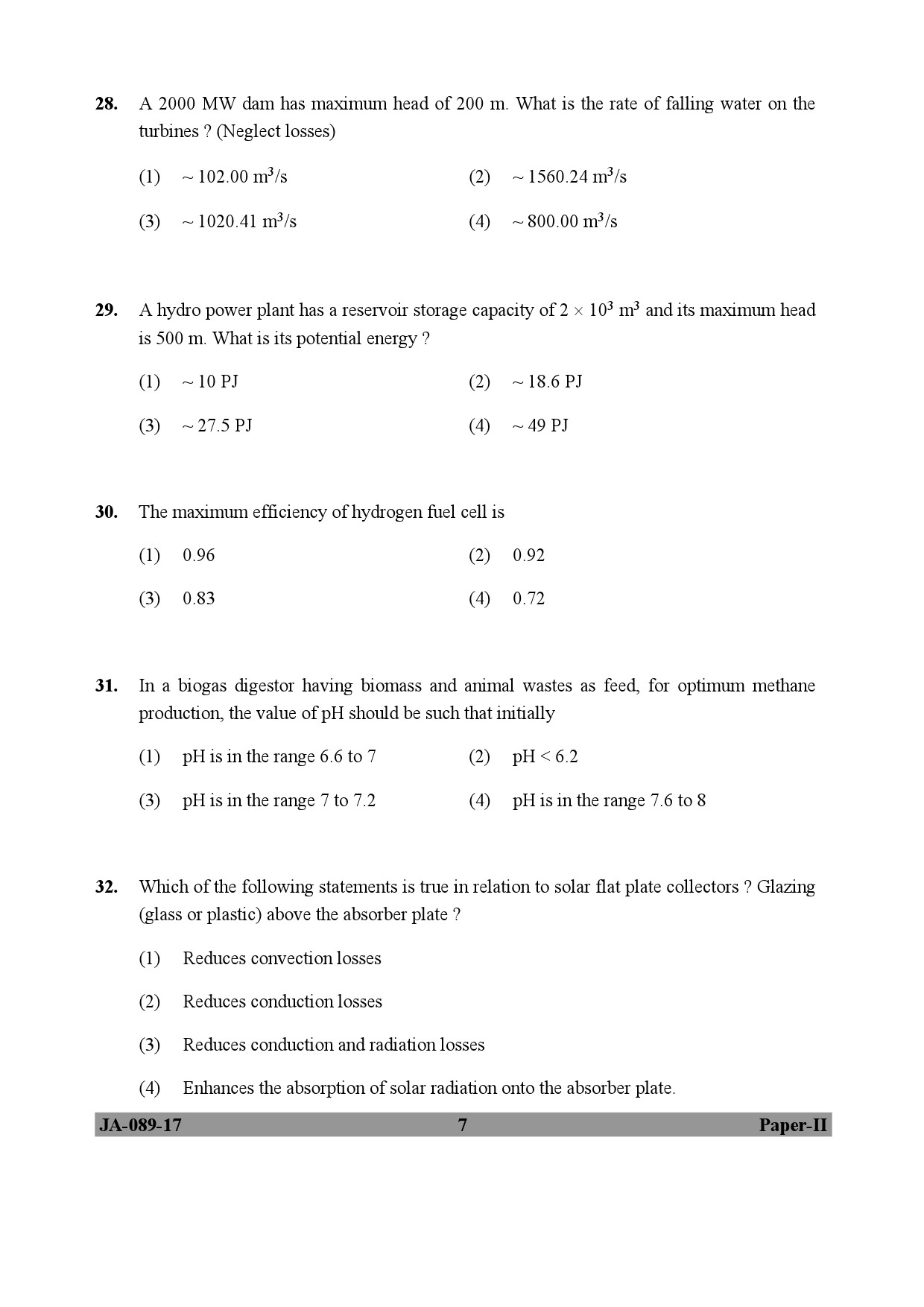 Environmental Sciences Question Paper II January 2017 7