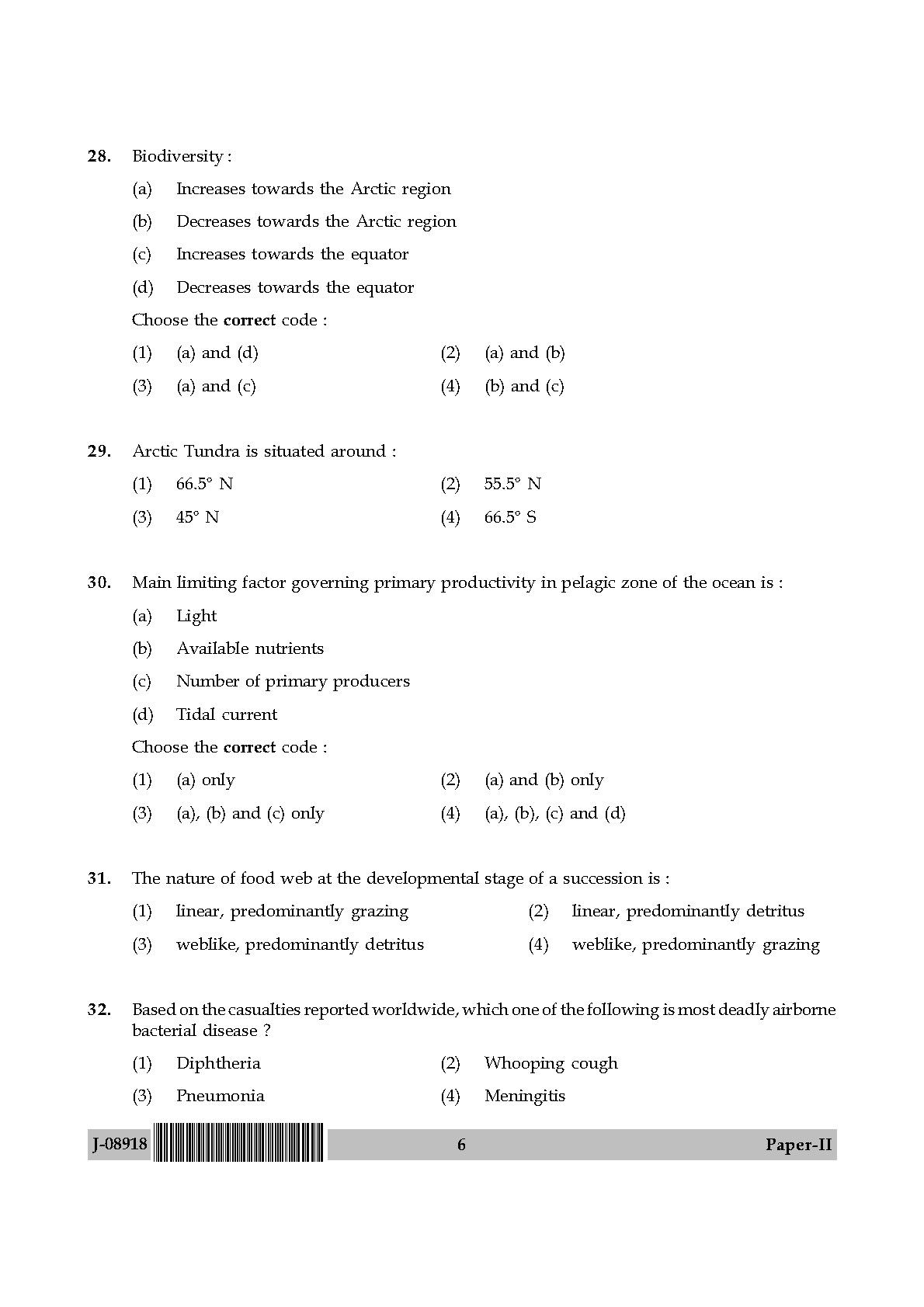 Environmental Sciences Question Paper II July 2018 6