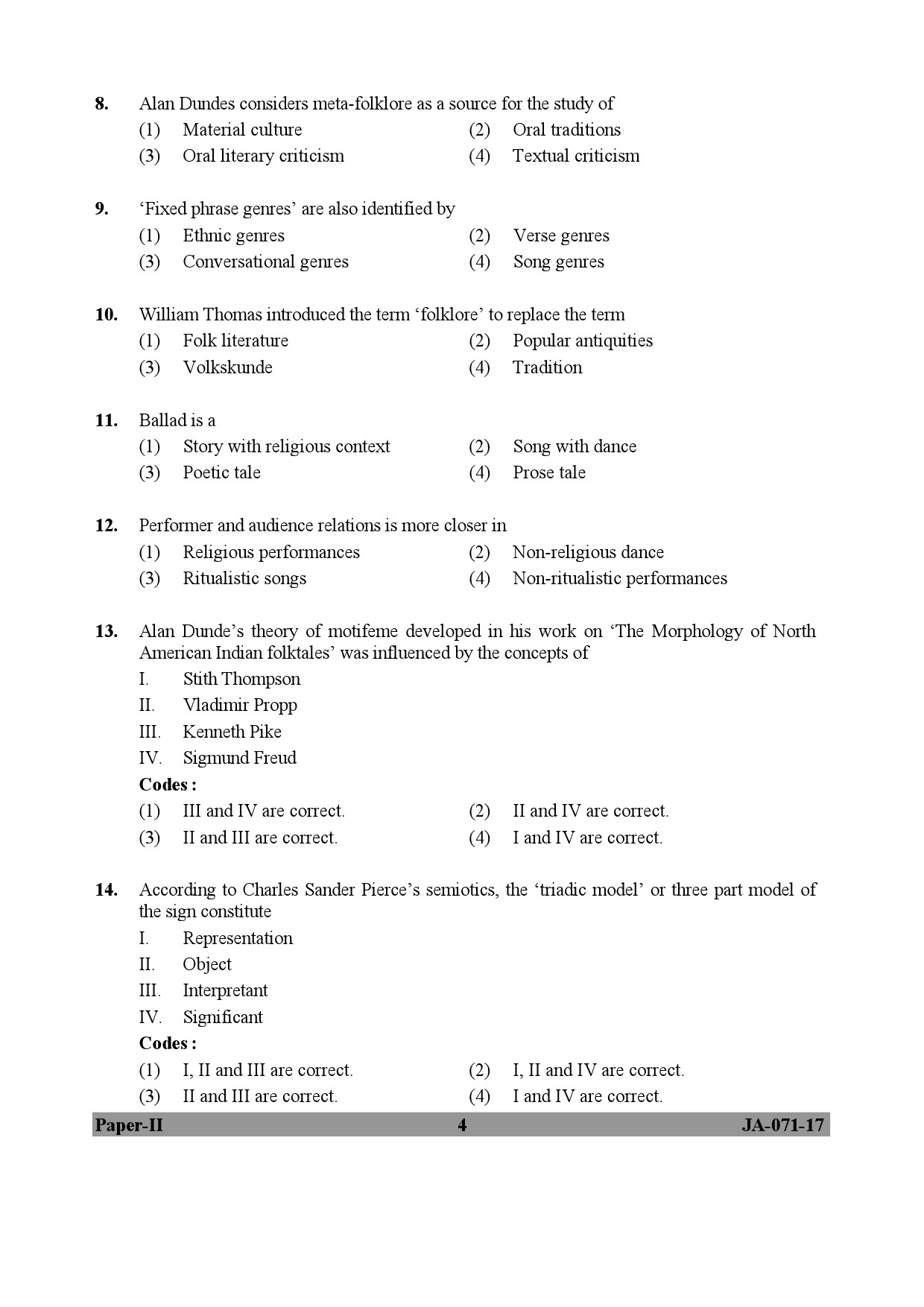 Folk Literature Paper II January 2017 in English 3