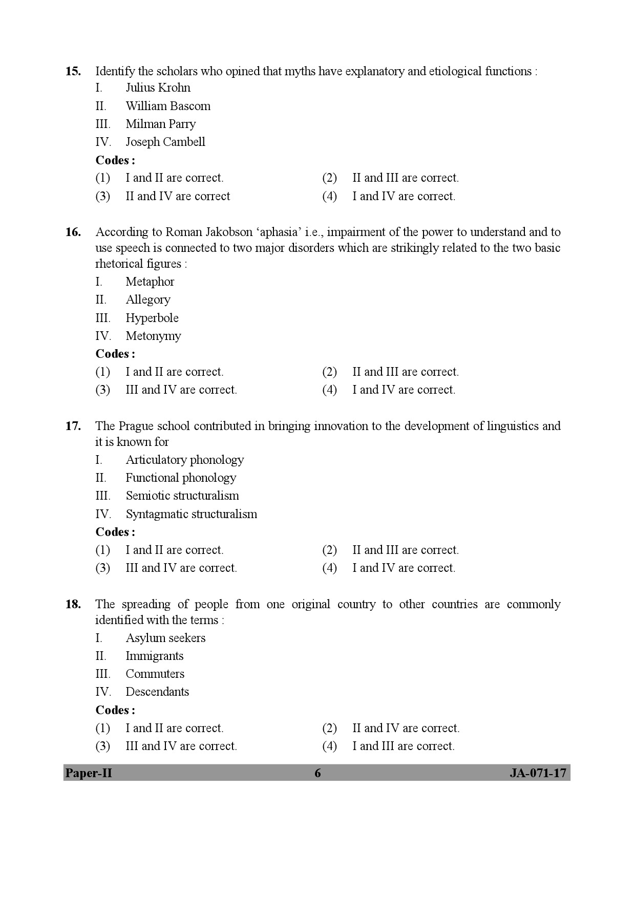 Folk Literature Paper II January 2017 in English 4