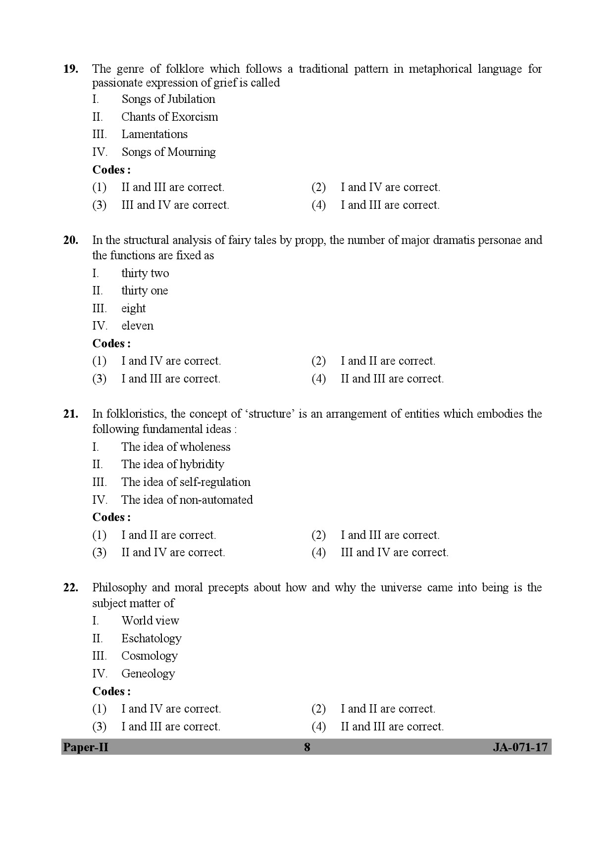 Folk Literature Paper II January 2017 in English 5