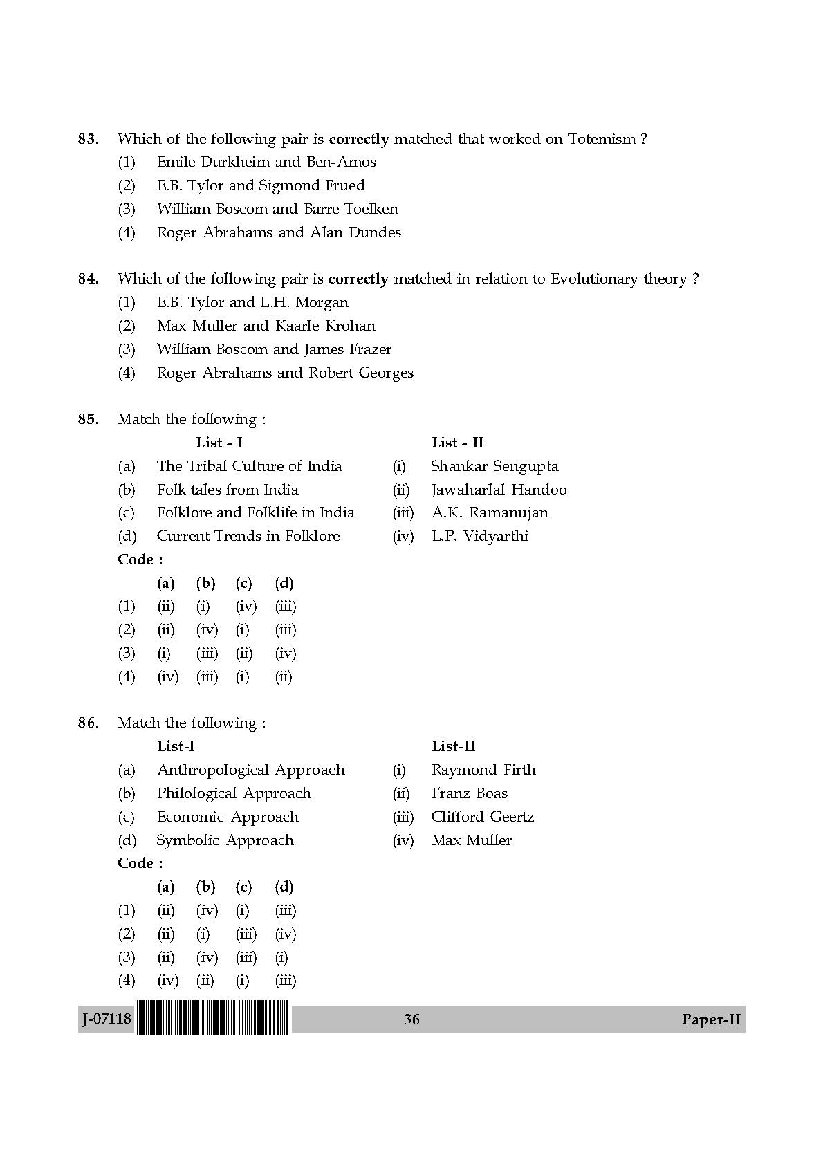 Folk Literature Question Paper II July 2018 in English 19