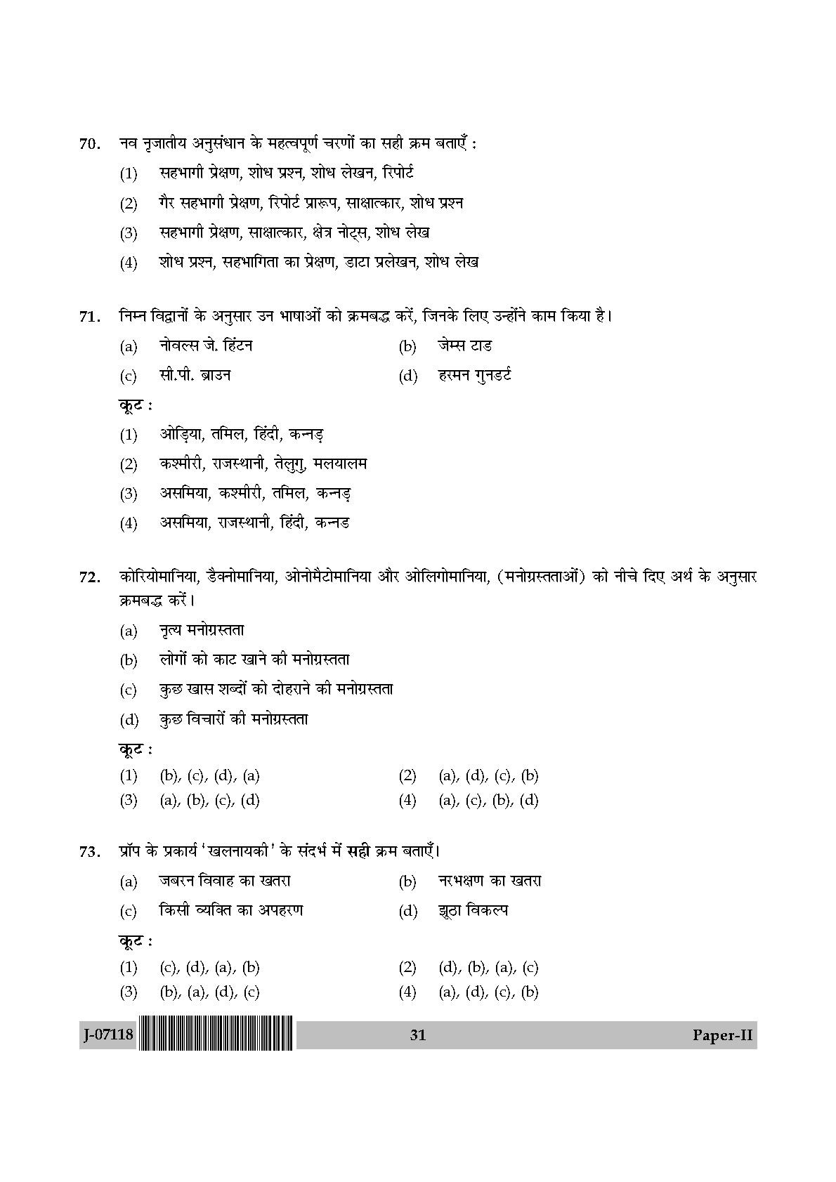 Folk Literature Question Paper II July 2018 in Hindi 15