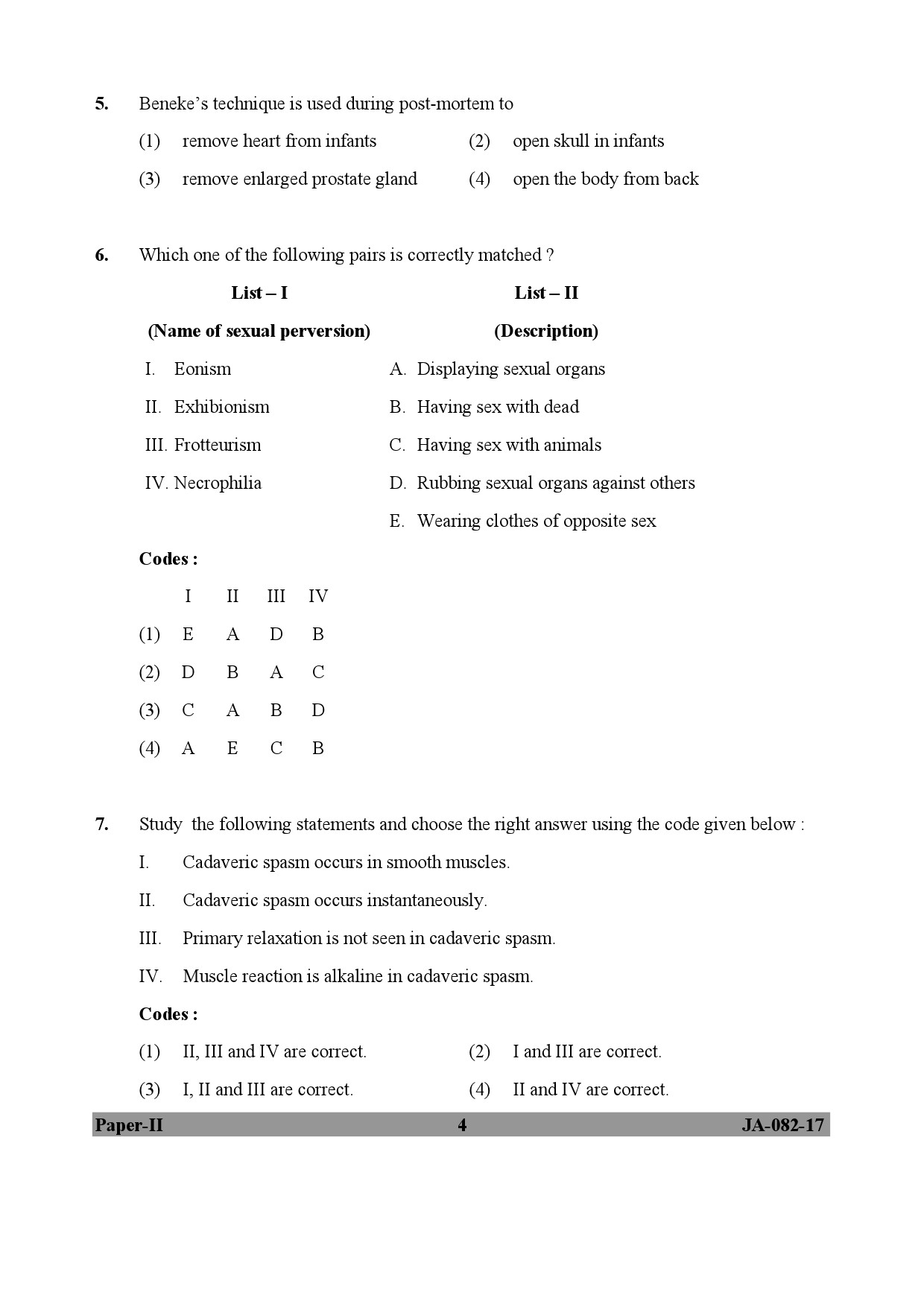 Forensic Science Paper II January 2017 in English 3