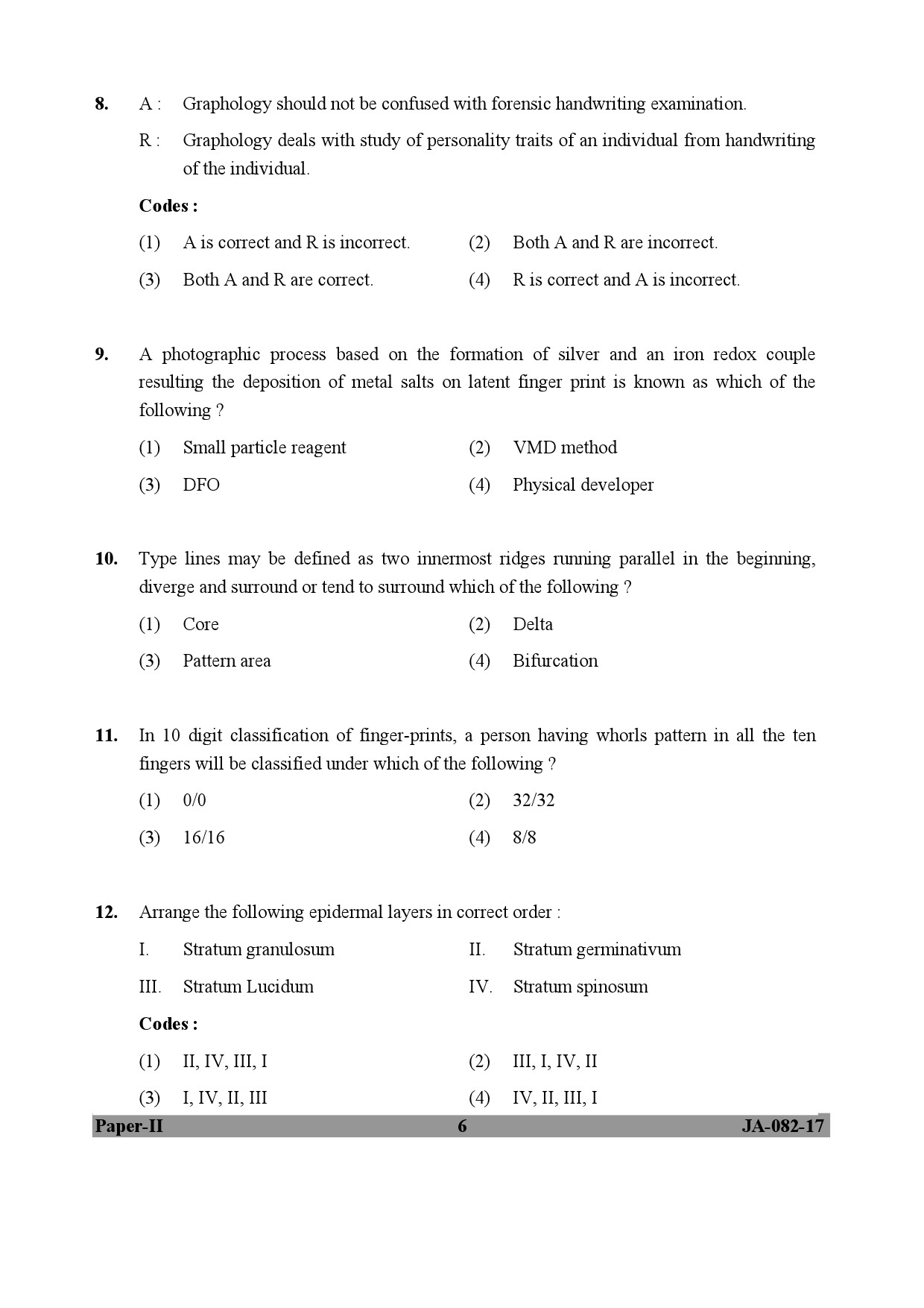 Forensic Science Paper II January 2017 in English 4