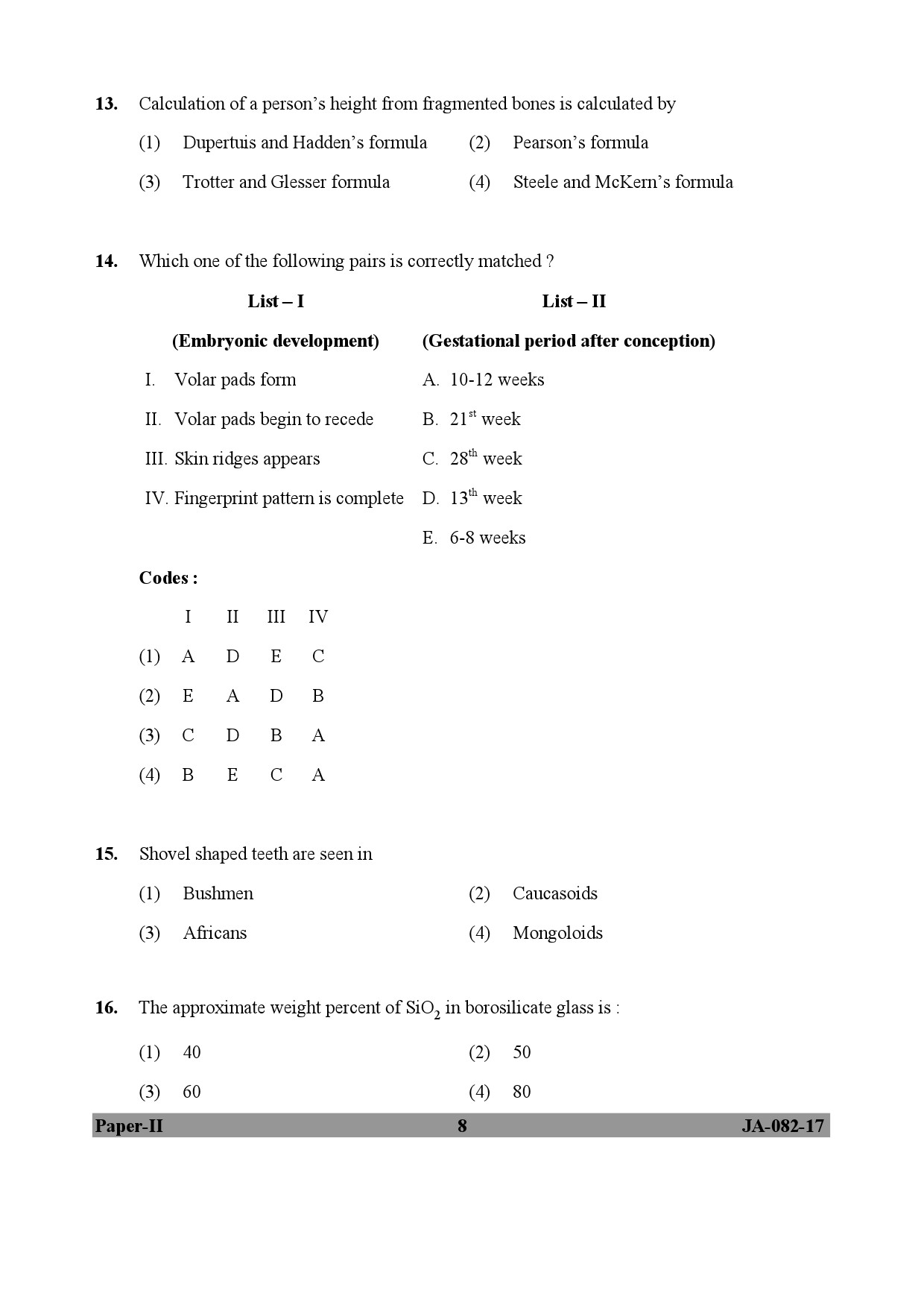 Forensic Science Paper II January 2017 in English 5