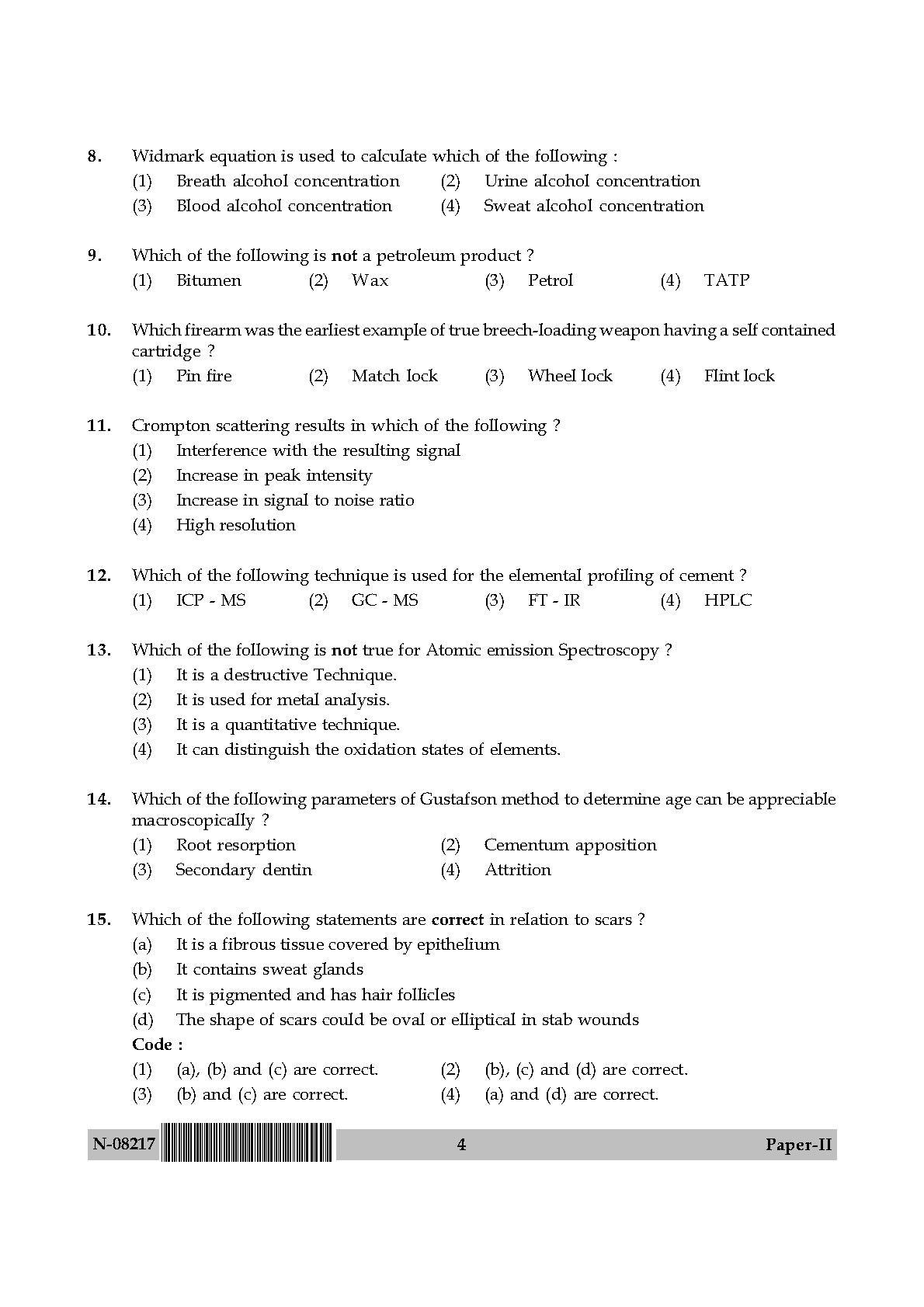 Forensic Science Paper II November 2017 in English 3