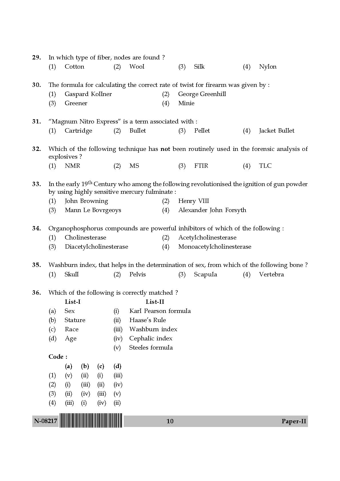 Forensic Science Paper II November 2017 in English 6