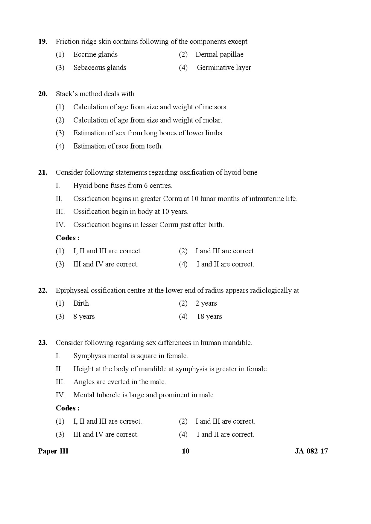 Forensic Science Paper III January 2017 in English 6