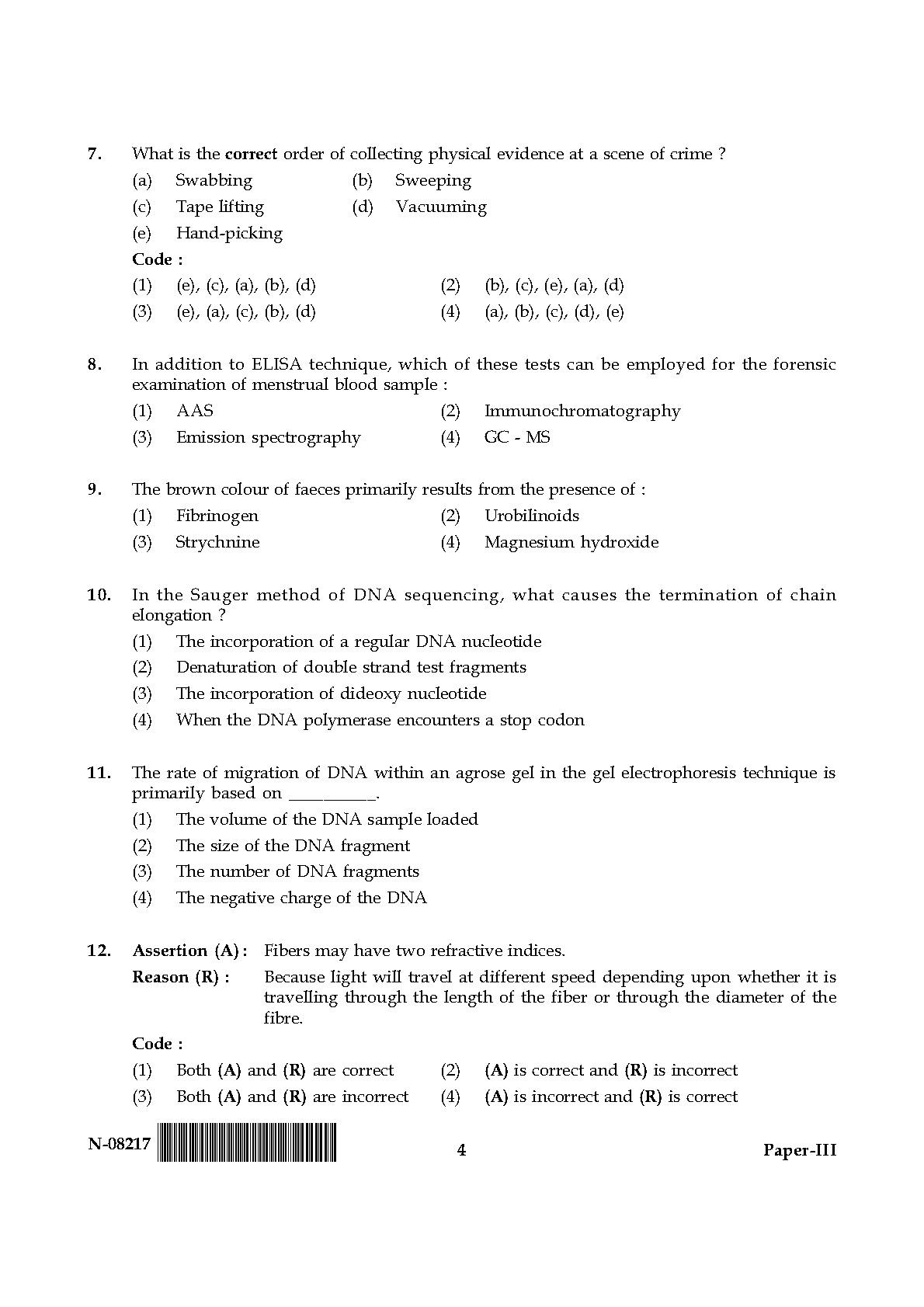 Forensic Science Paper III November 2017 in English 3