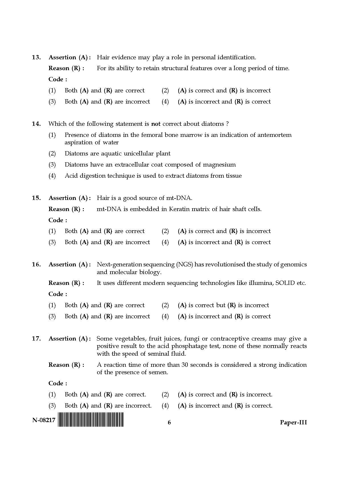 Forensic Science Paper III November 2017 in English 4