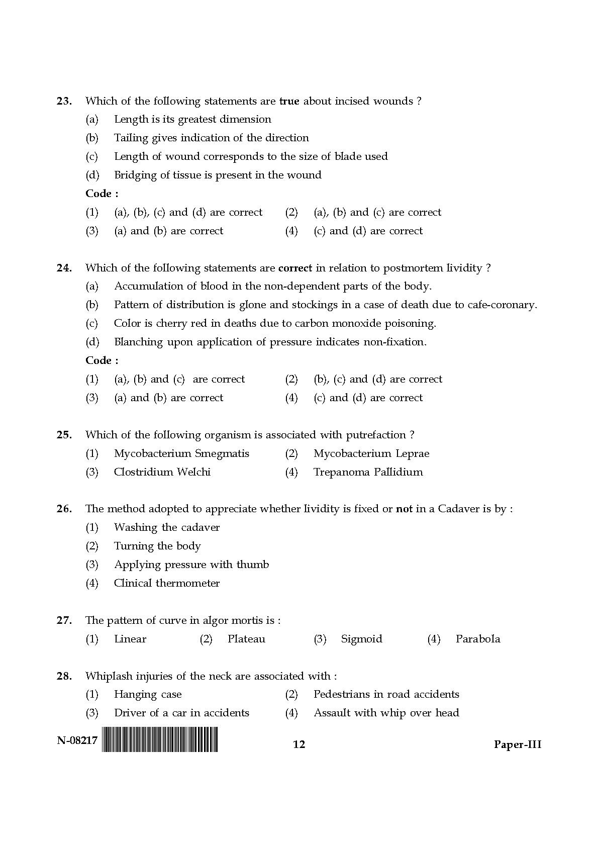 Forensic Science Paper III November 2017 in English 7