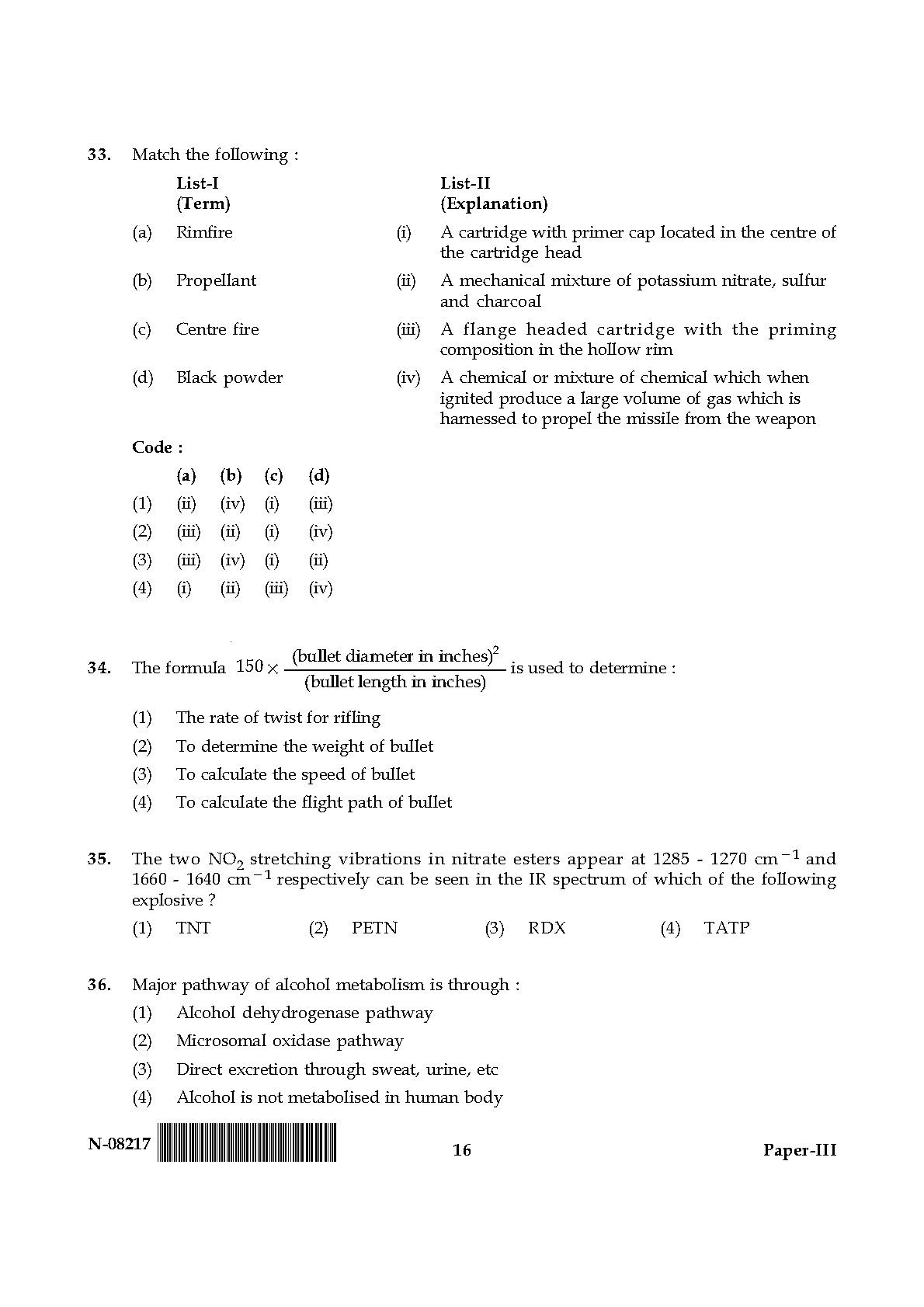 Forensic Science Paper III November 2017 in English 9