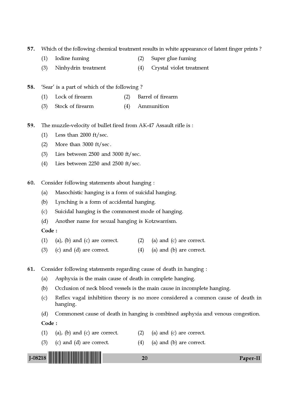 Forensic Science Question Paper II July 2018 in English 11