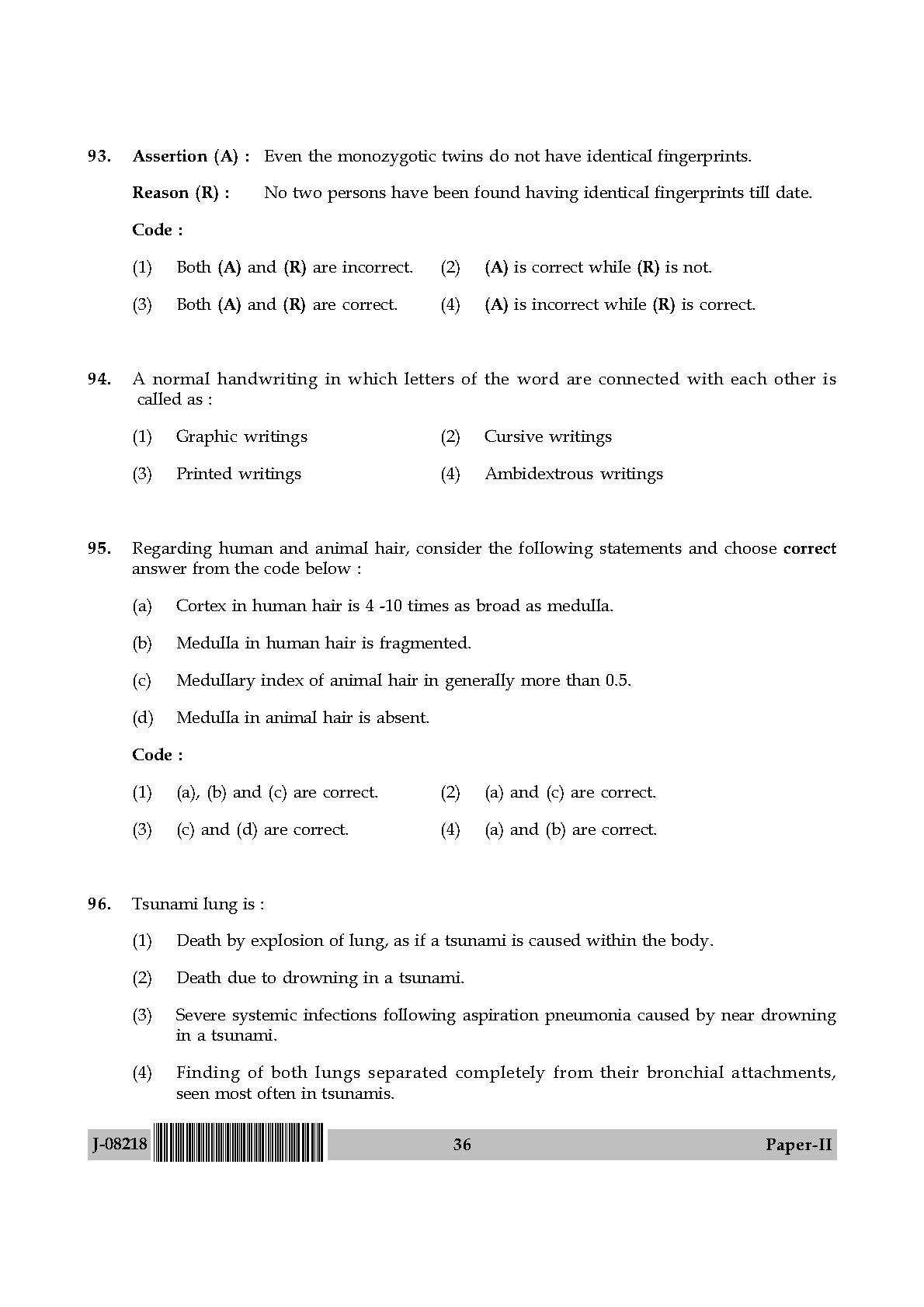 Forensic Science Question Paper II July 2018 in English 19