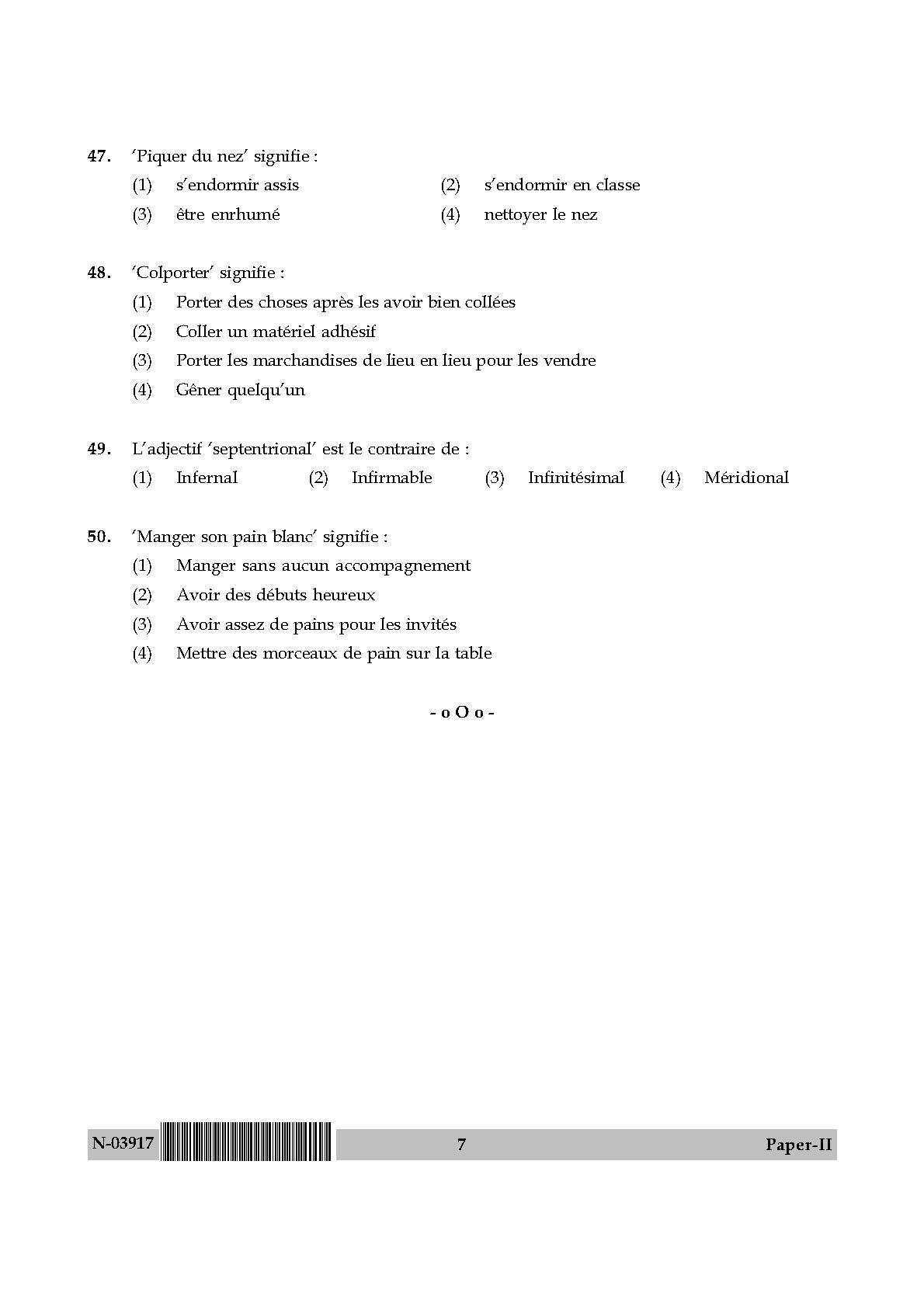 French Question Paper II November 2017 7