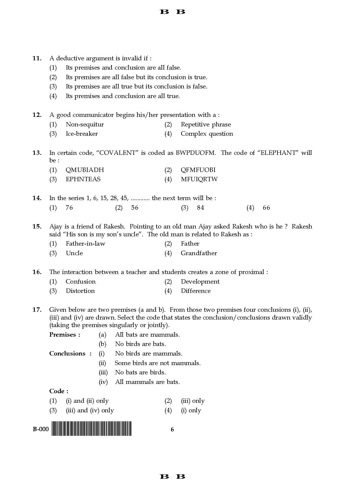 General Paper I Set B November 2017 in English 4